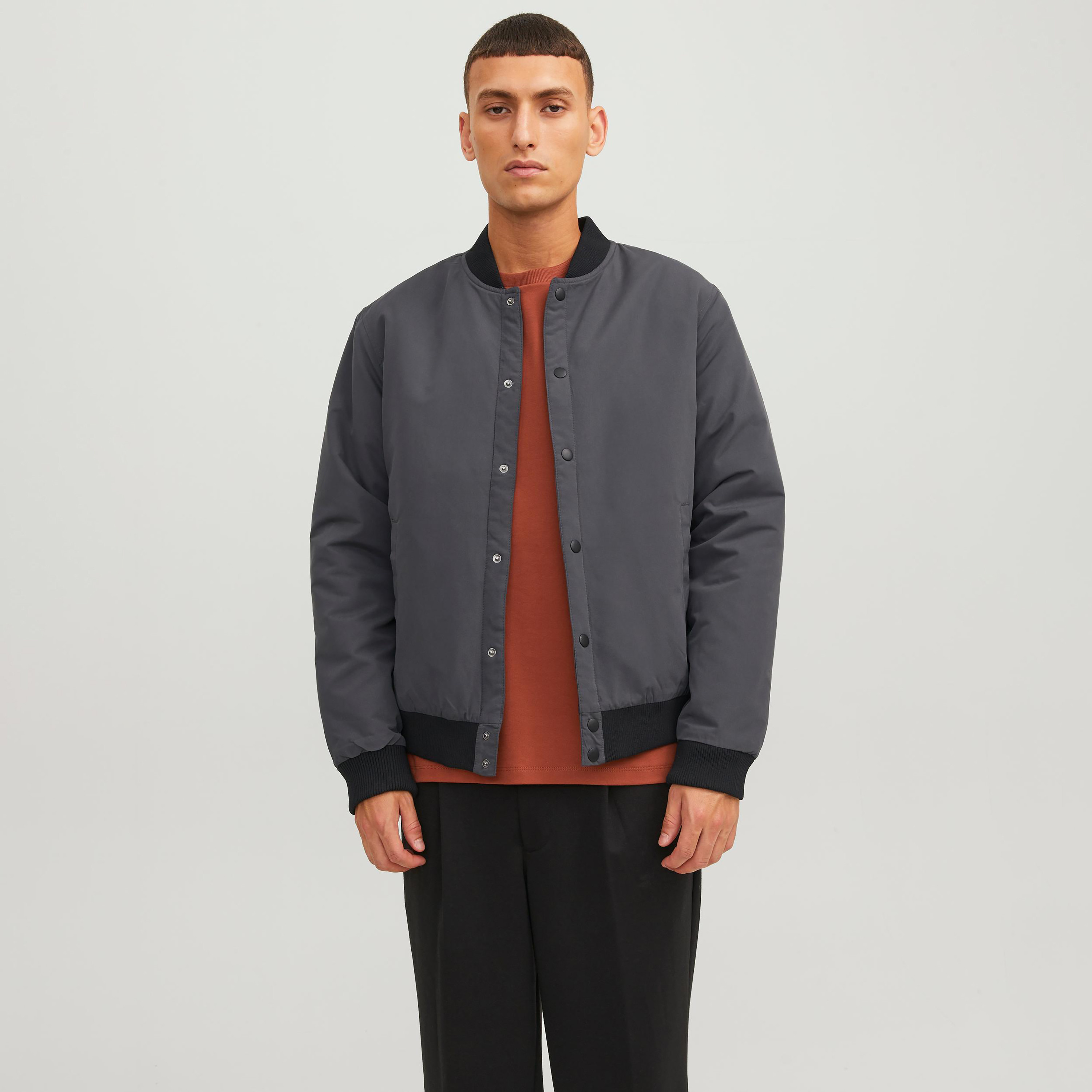 Jack & Jones Plain Baseball Neck Bomber Jacket-men-clothing-jacketsandblazers-jackets-image-1