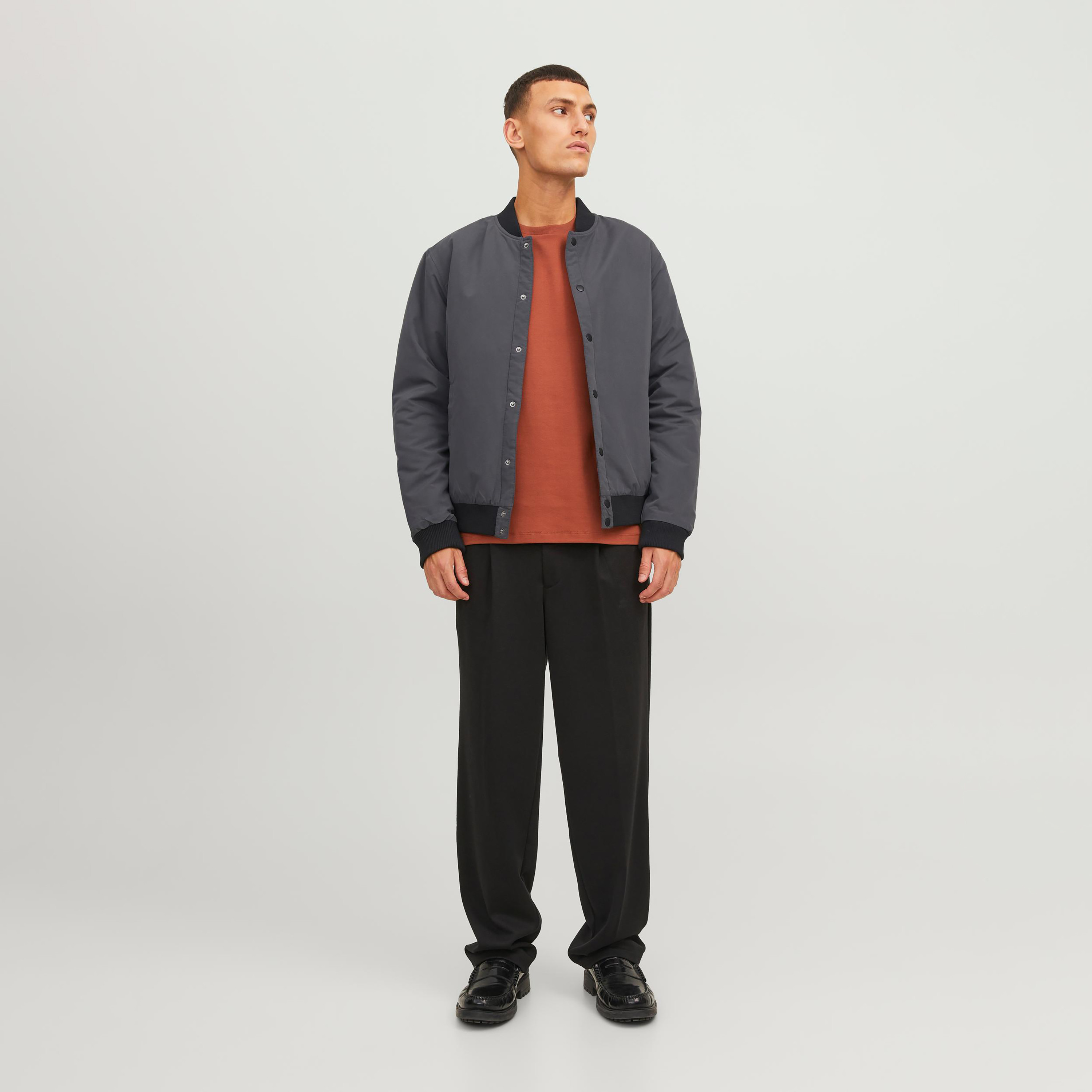 Jack & Jones Plain Baseball Neck Bomber Jacket-men-clothing-jacketsandblazers-jackets-image-2