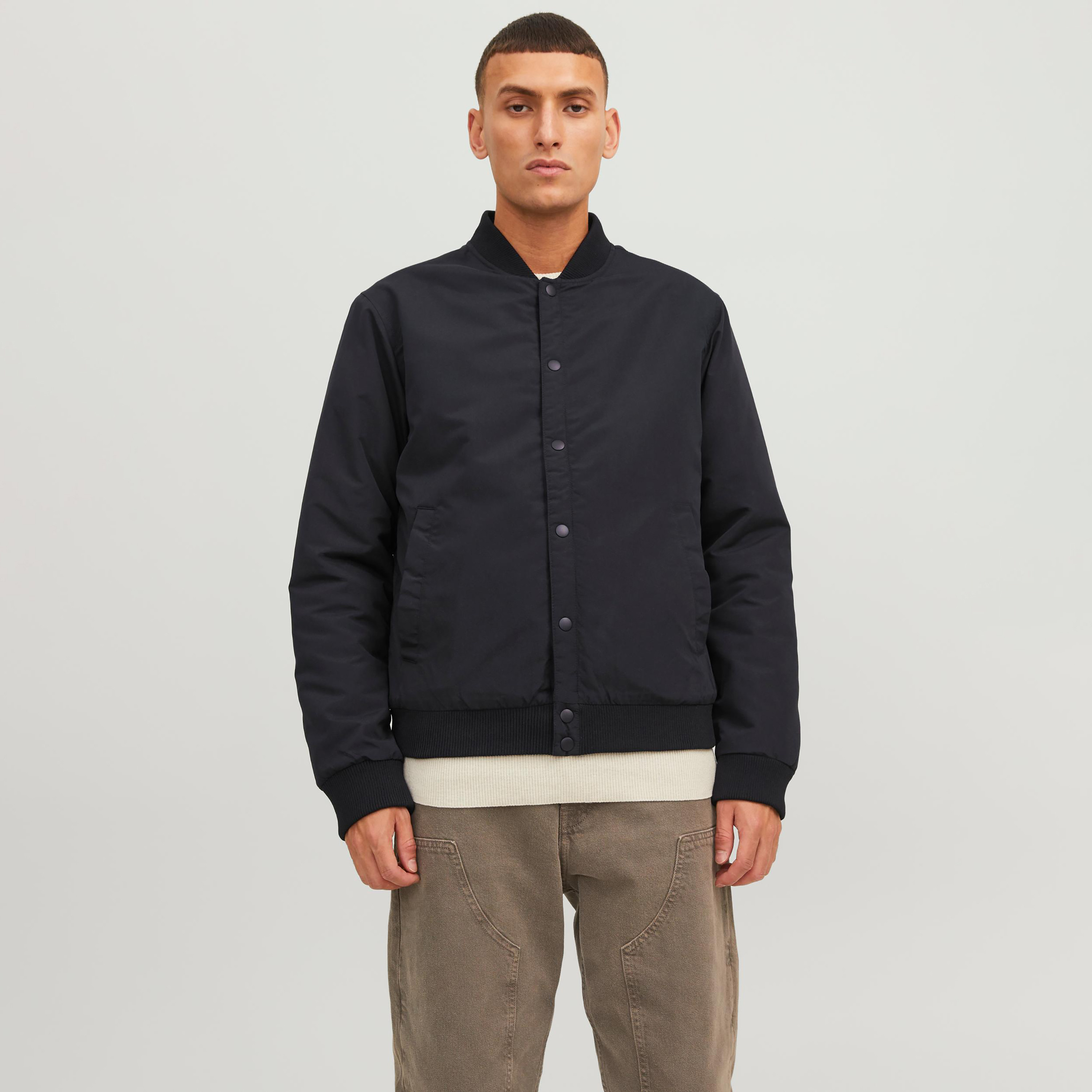 Jack & Jones Plain Baseball Neck Bomber Jacket-men-clothing-jacketsandblazers-jackets-image-6