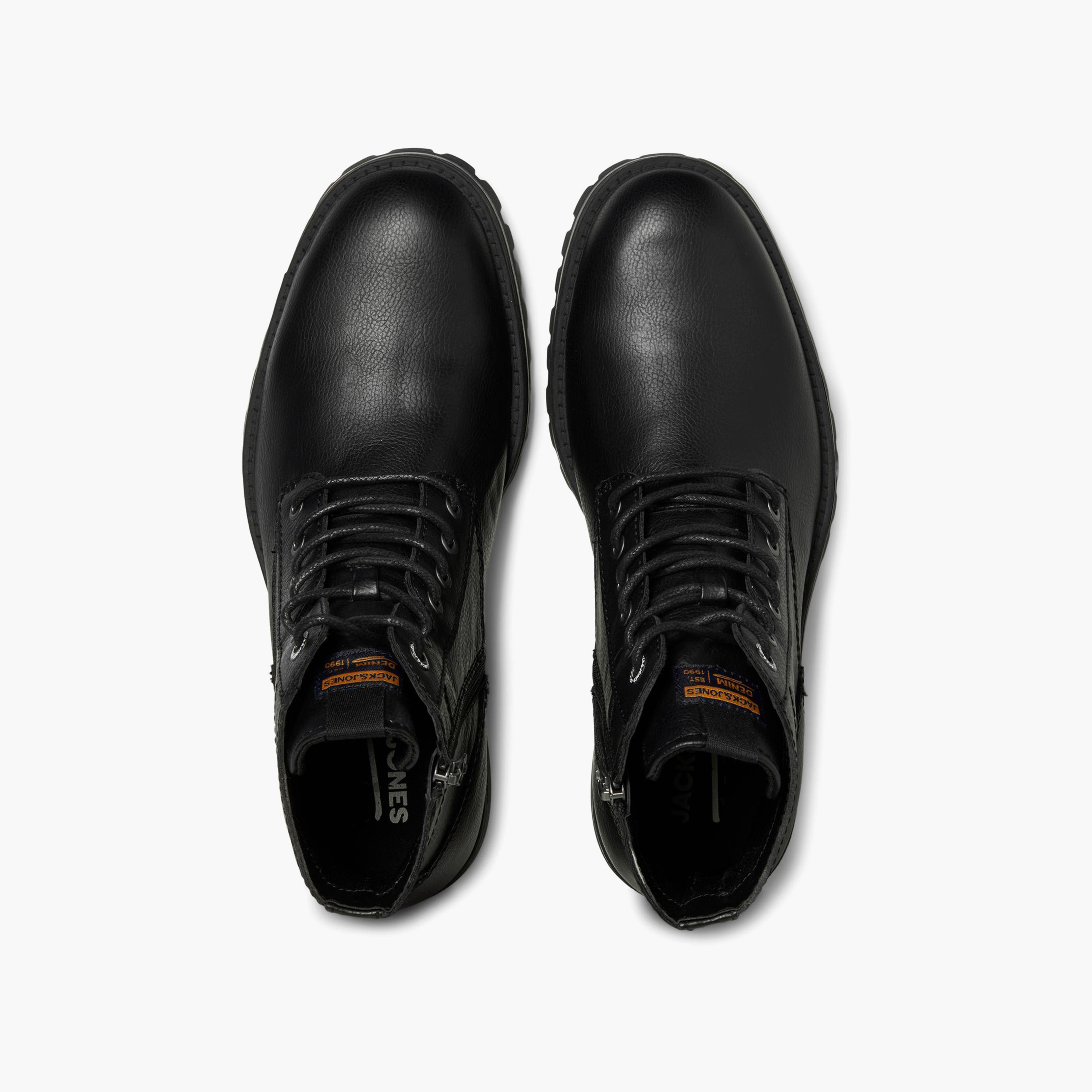 حذاء جاك آند جونز بمقدمة مستديرة ورباط علوي مرتفع  | 12243413-men-shoes-boots-image-3
