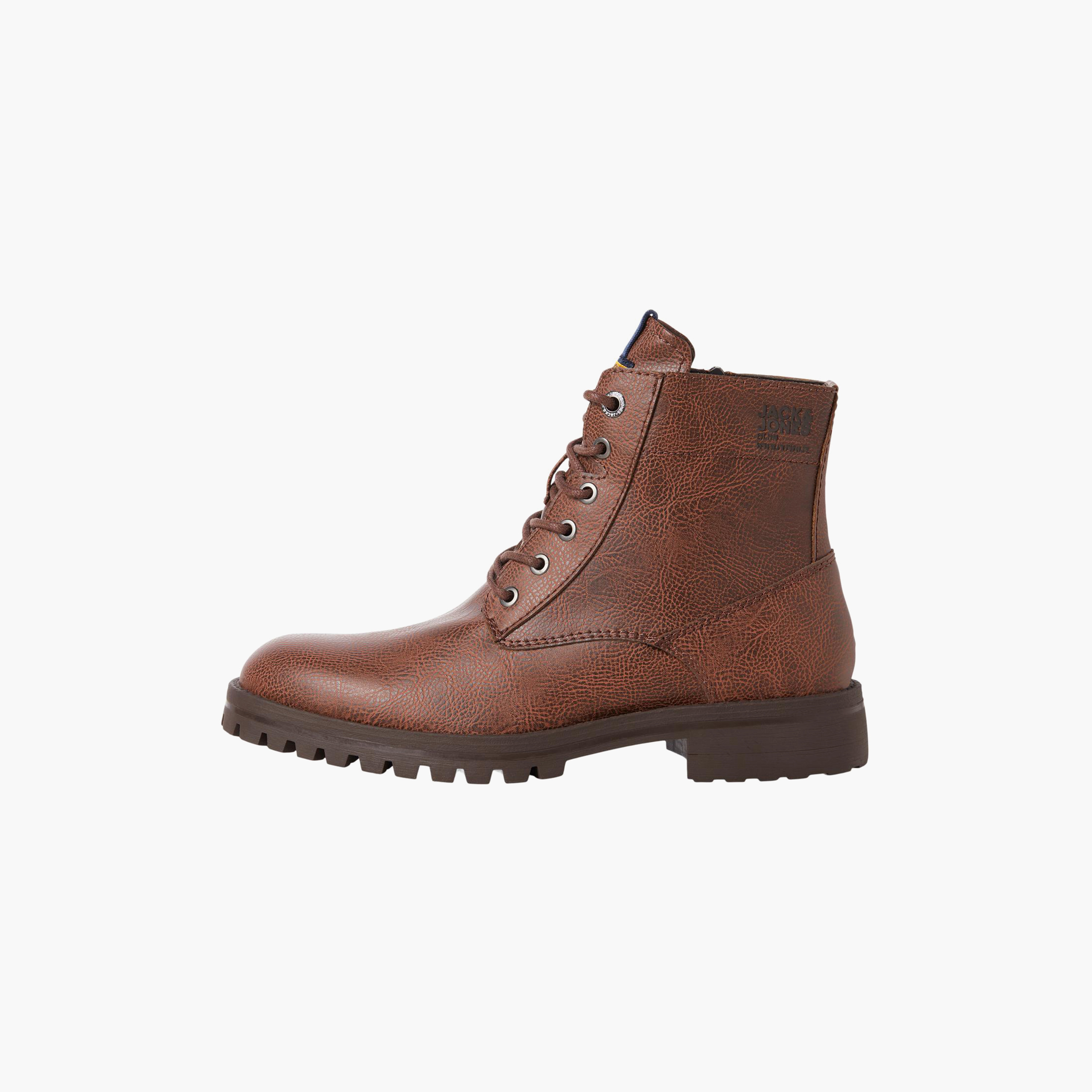 حذاء جاك آند جونز بمقدمة مستديرة ورباط علوي مرتفع  | 12243413-men-shoes-boots-image-6