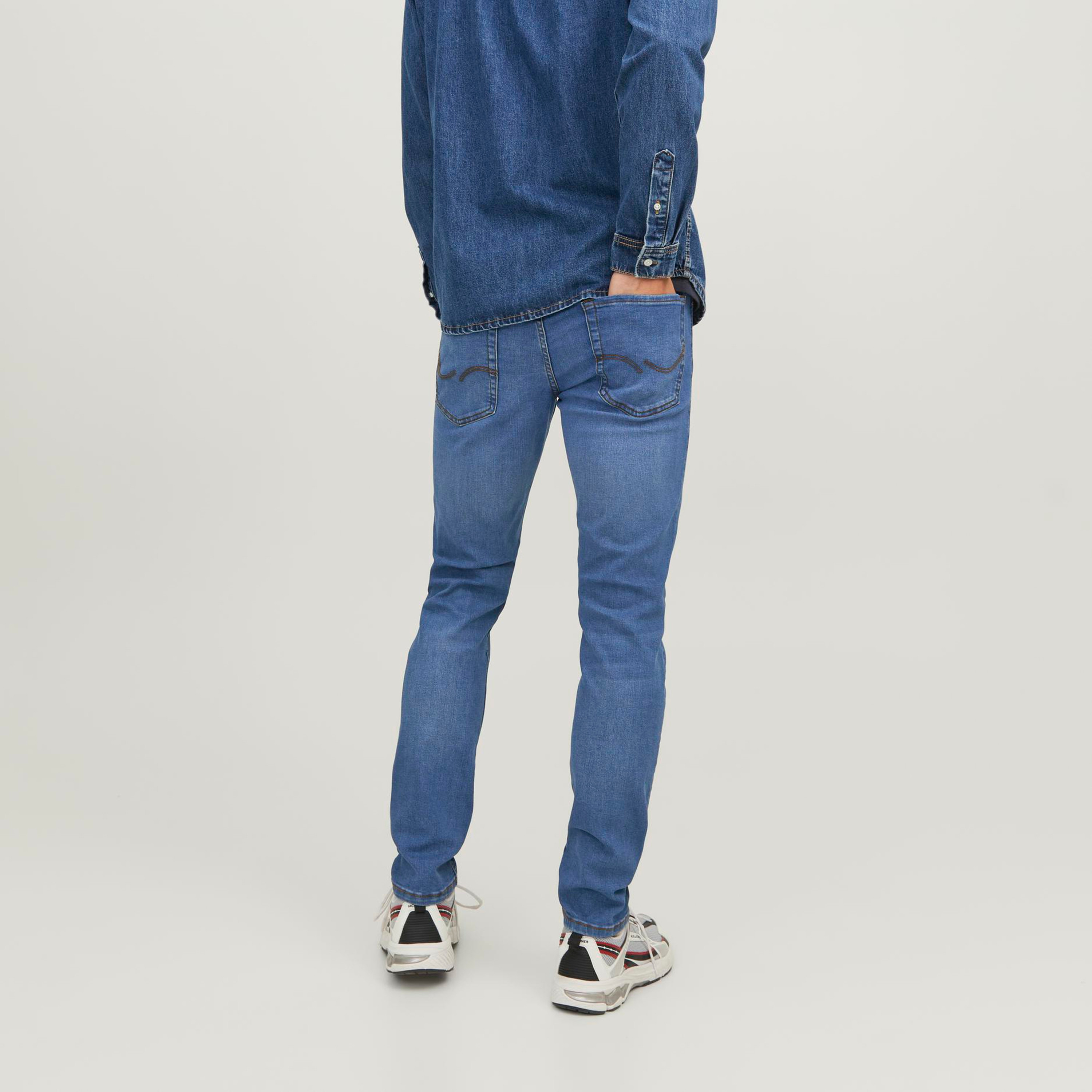 Jack & Jones Blue Slim Fit Low-Rise Classic Five-Pocket Jeans-men-clothing-bottoms-jeans-image-3