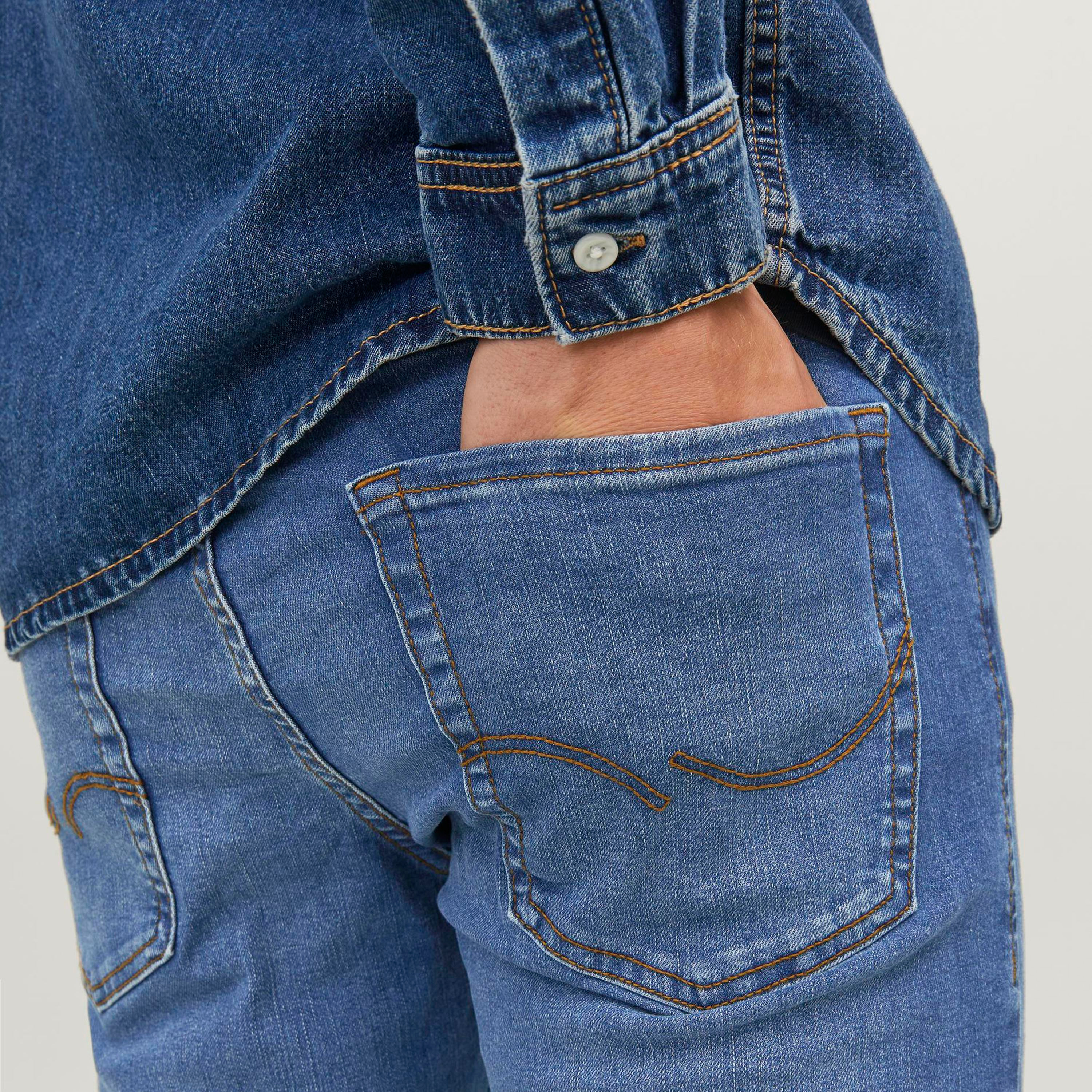 Jack & Jones Blue Slim Fit Low-Rise Classic Five-Pocket Jeans-men-clothing-bottoms-jeans-image-4