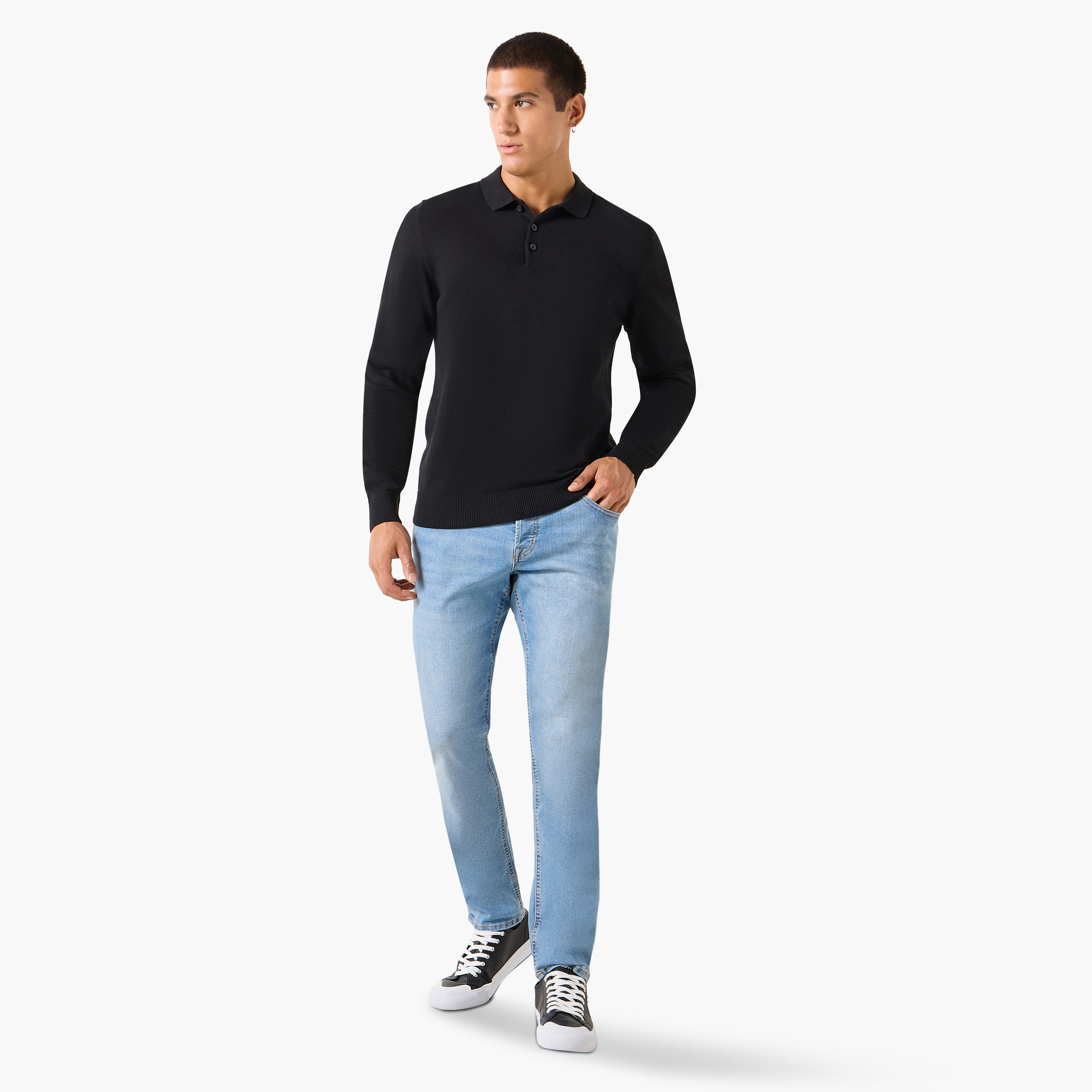 Jack & Jones Blue Slim Fit Low-Rise Classic Five-Pocket Jeans-men-clothing-bottoms-jeans-image-2