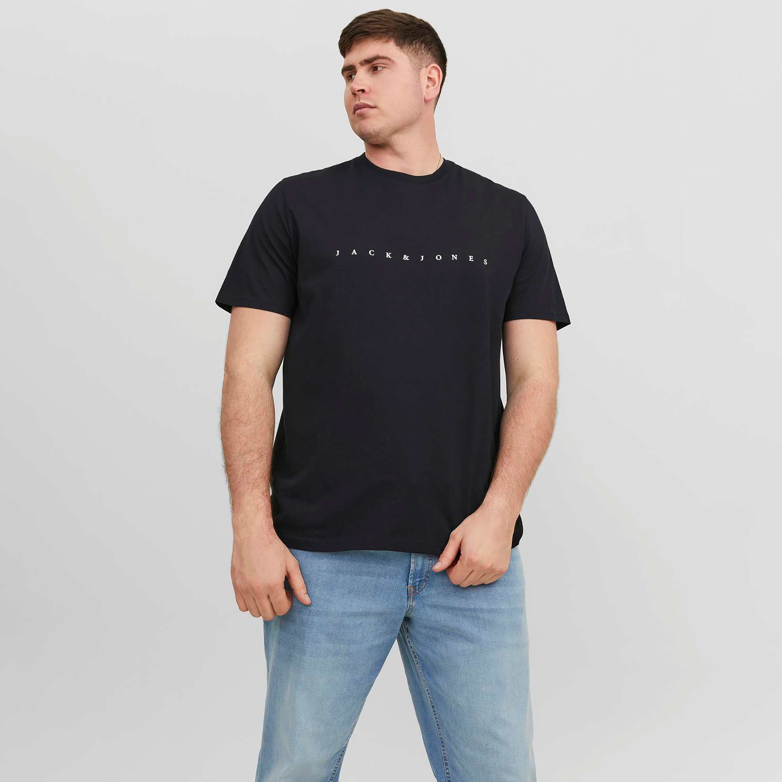 Jack & Jones Plain Round Neck Short Sleeves Men's T-Shirt-men-clothing-shirts-image-1