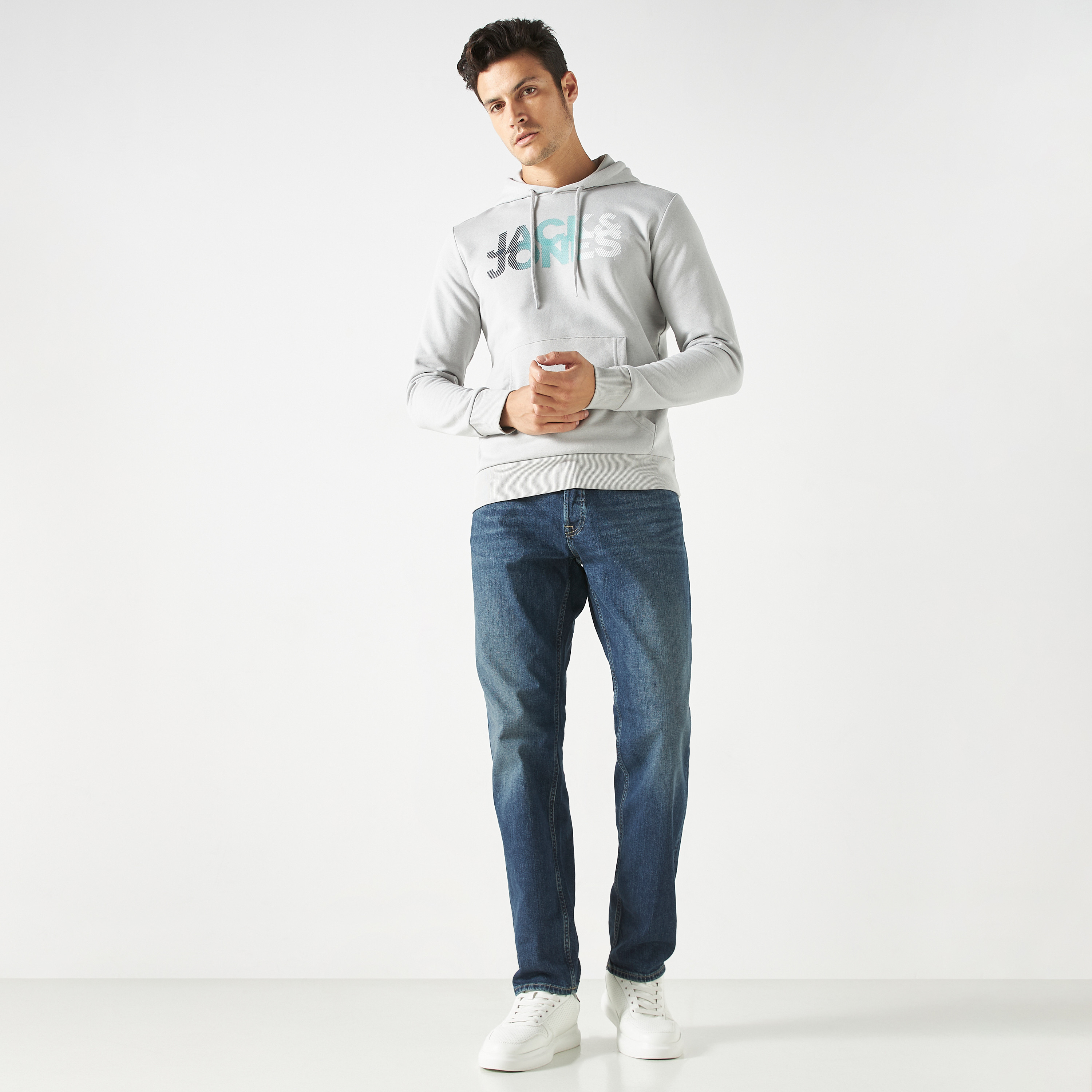 Jack & Jones Logo Long Sleeves Hoodie with Kangaroo Pocket-men-winterwear-hoodiesandsweatshirts-image-2