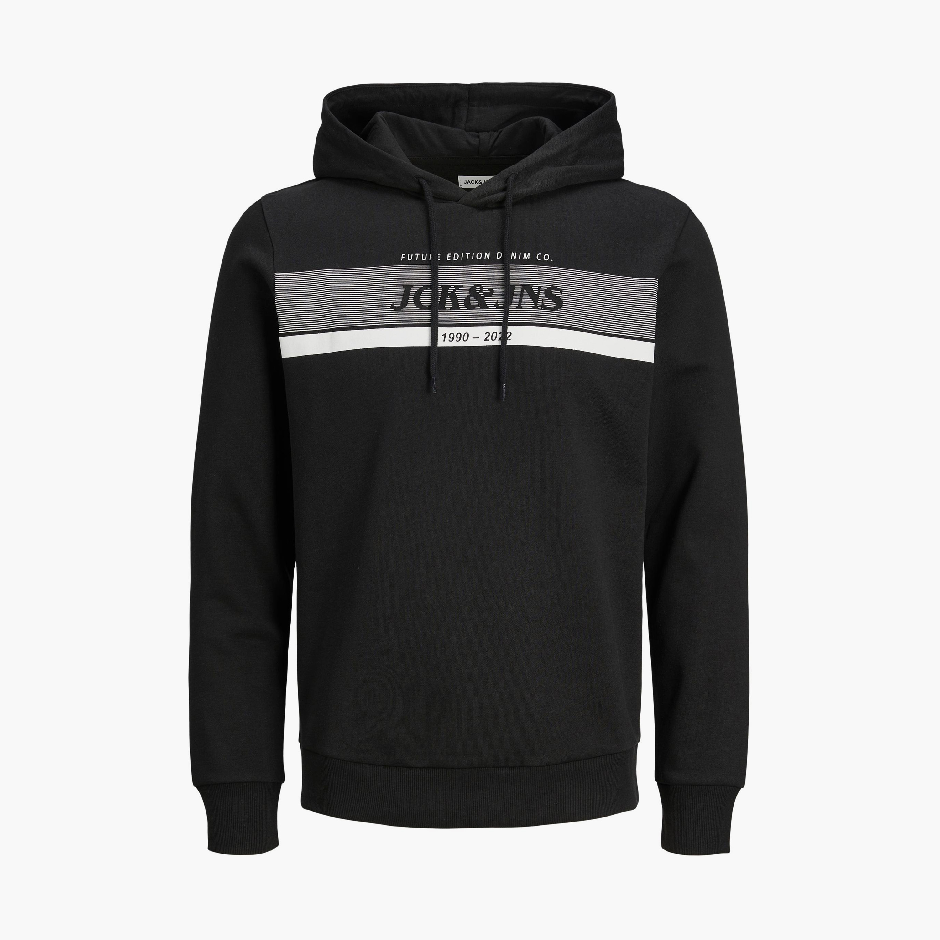 هودي جاك آند جونز ذو بلس سائز مع مطبوع بأكمام طويلة-men-winterwear-hoodiesandsweatshirts-image-1