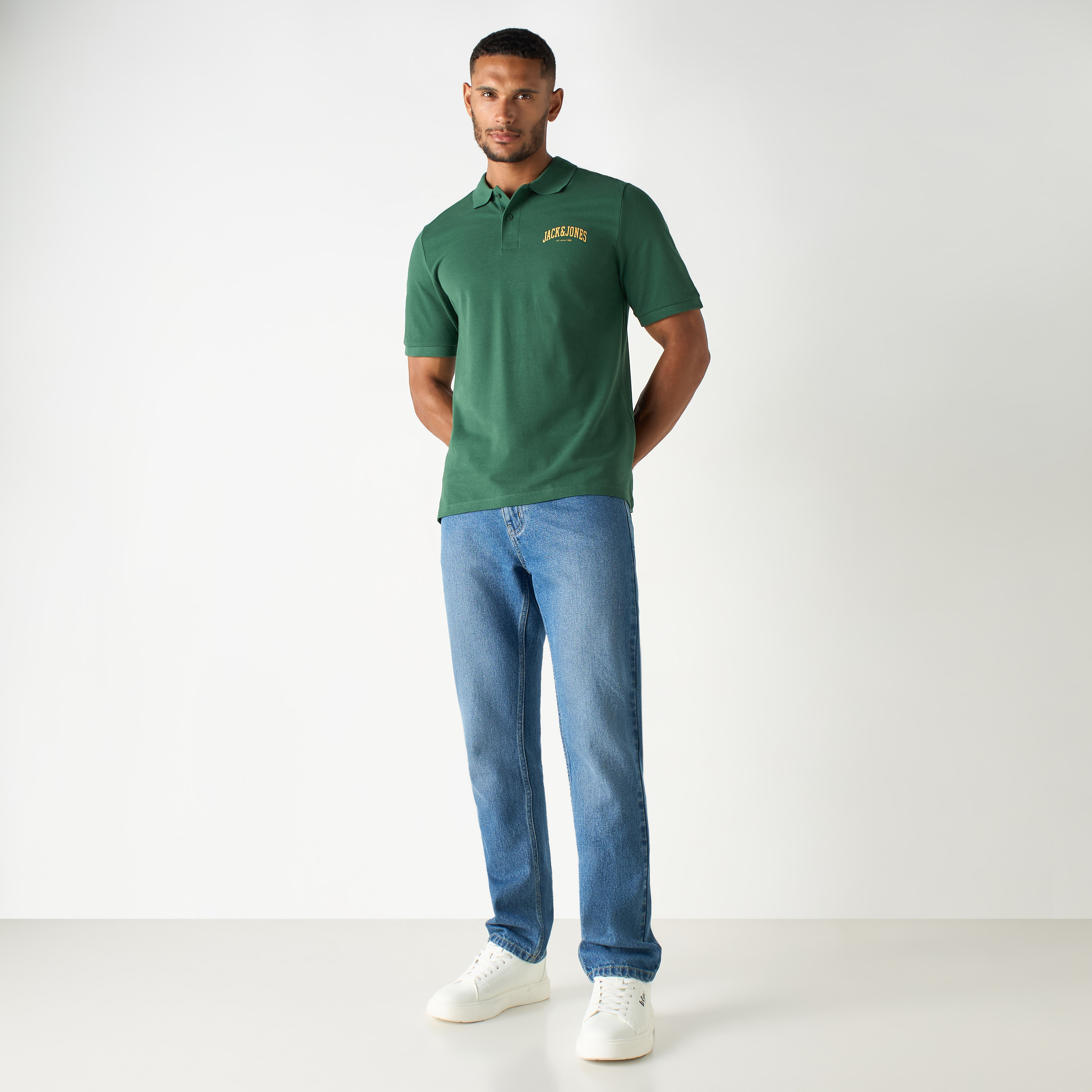 Jack and Jones Solid Polo T-shirt with Short Sleeves-men-clothing-tshirtsandpolos-polos-image-2