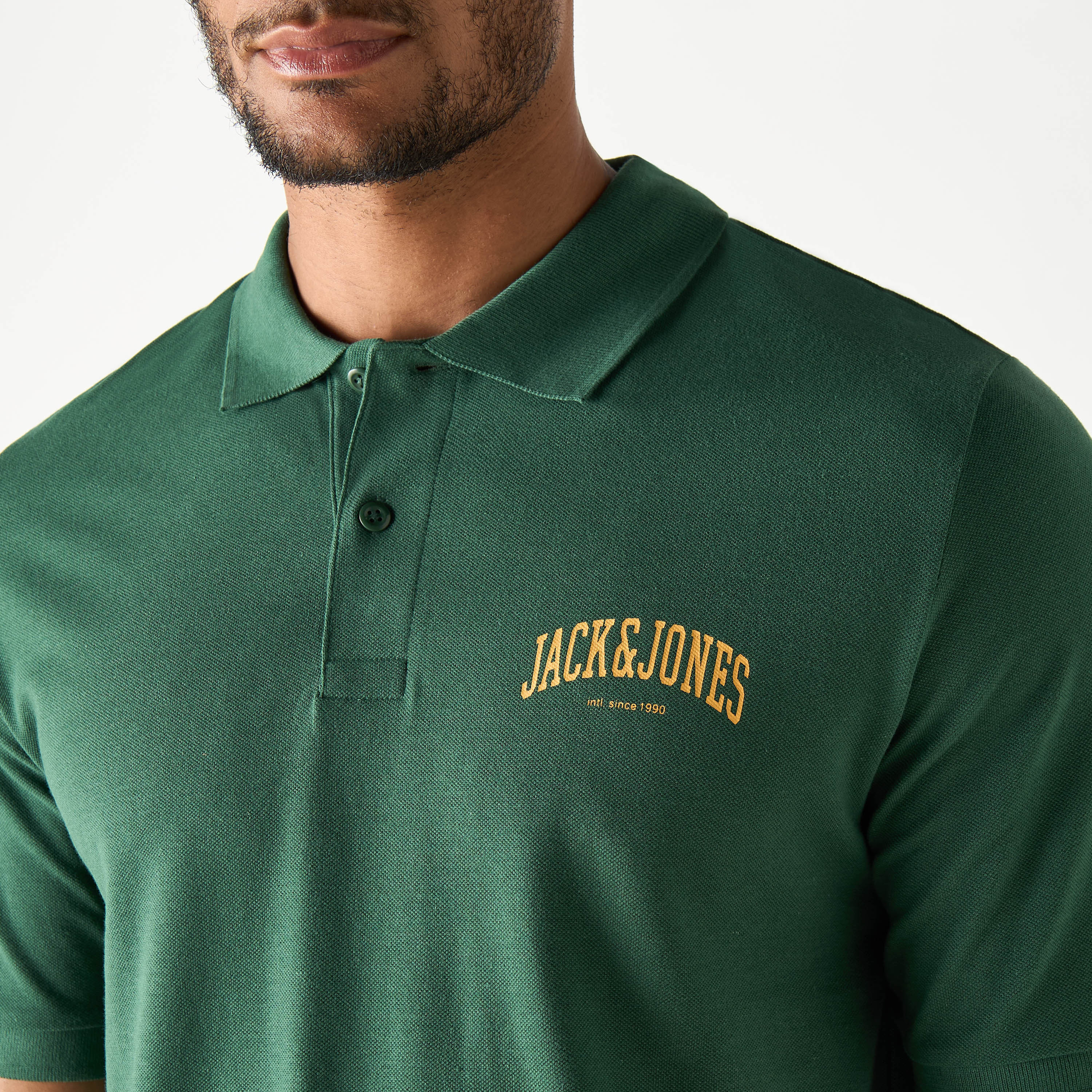 Jack and Jones Solid Polo T-shirt with Short Sleeves-men-clothing-tshirtsandpolos-polos-image-4