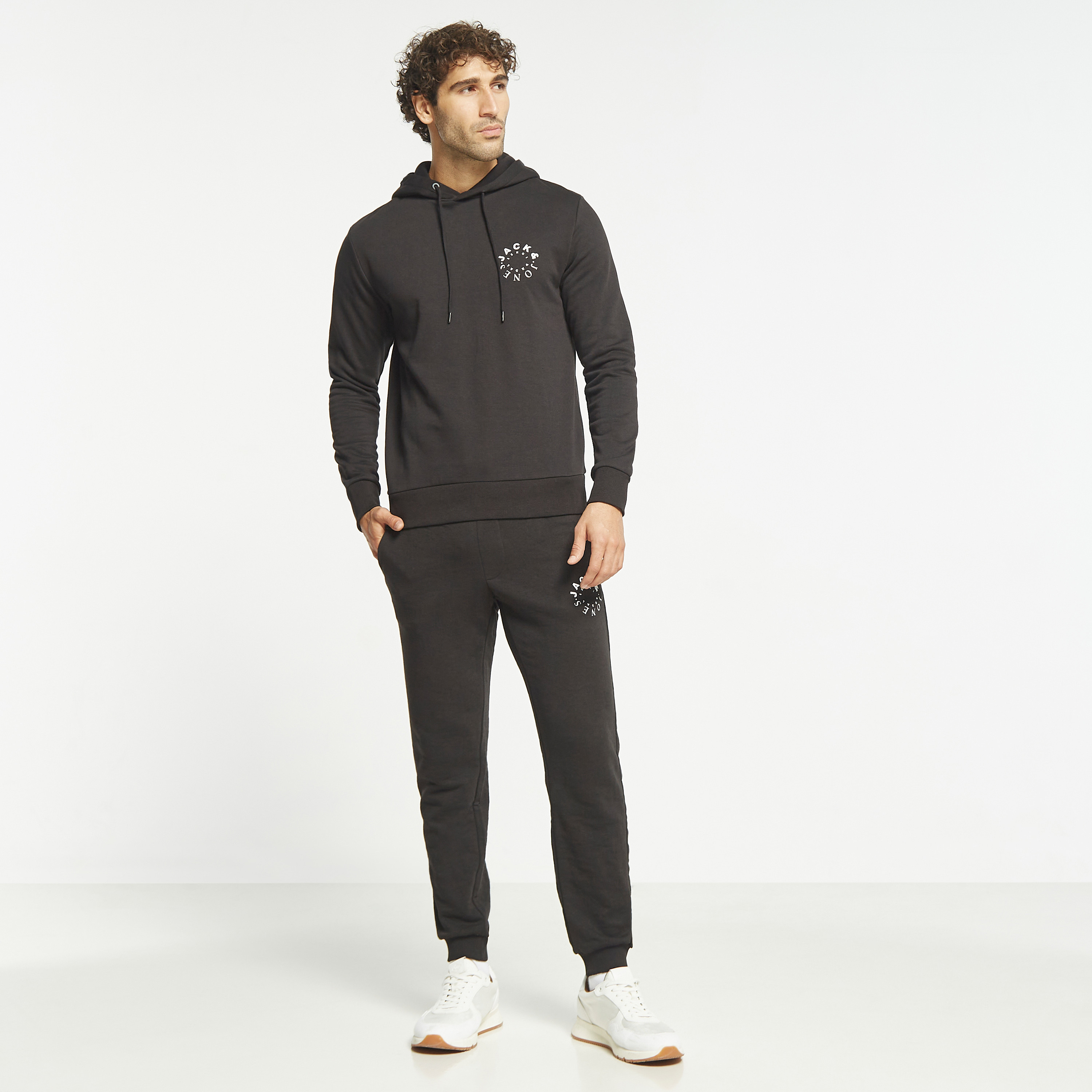 Jack & Jones Logo Hoodies with Drawstring Cord-men-winterwear-hoodiesandsweatshirts-image-2