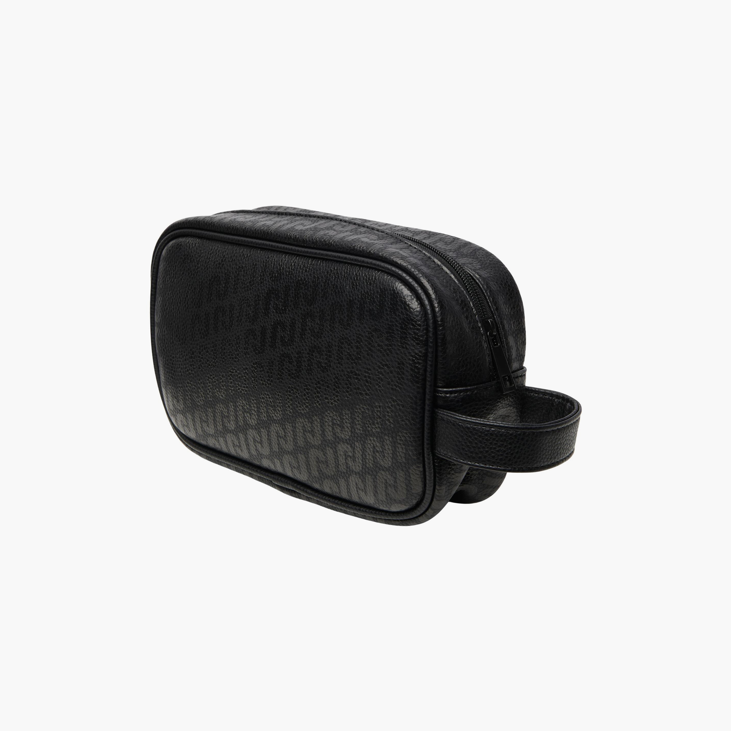 Jack & Jones Textured Toiletry Bag with Side Grab Strap In Black-men-bags-image-2