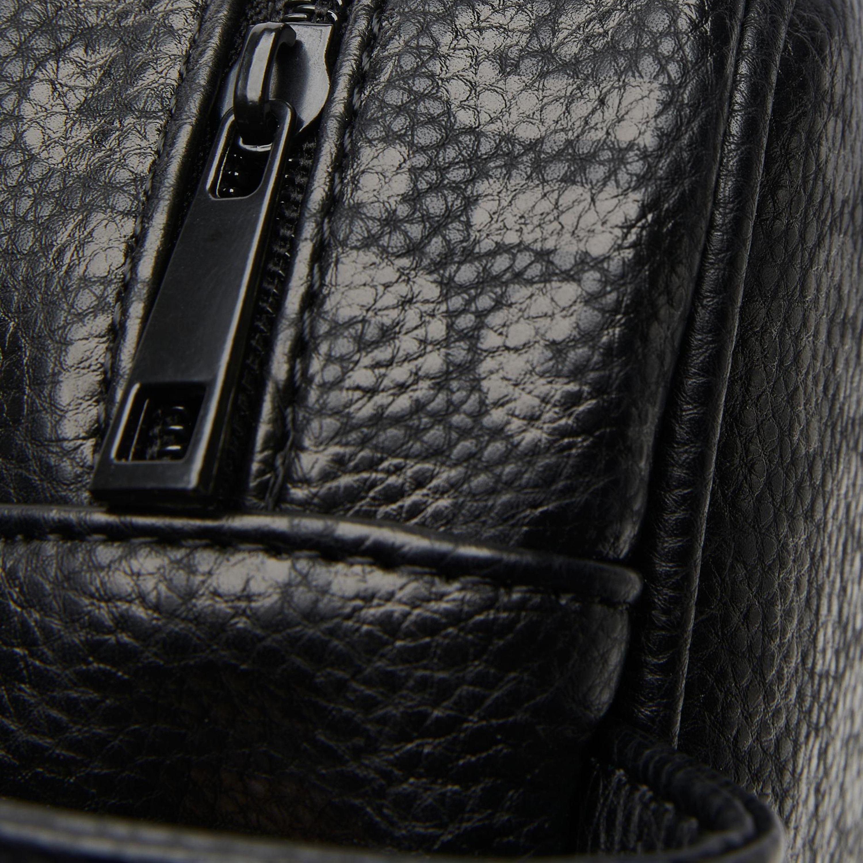 Jack & Jones Textured Toiletry Bag with Side Grab Strap In Black-men-bags-image-3
