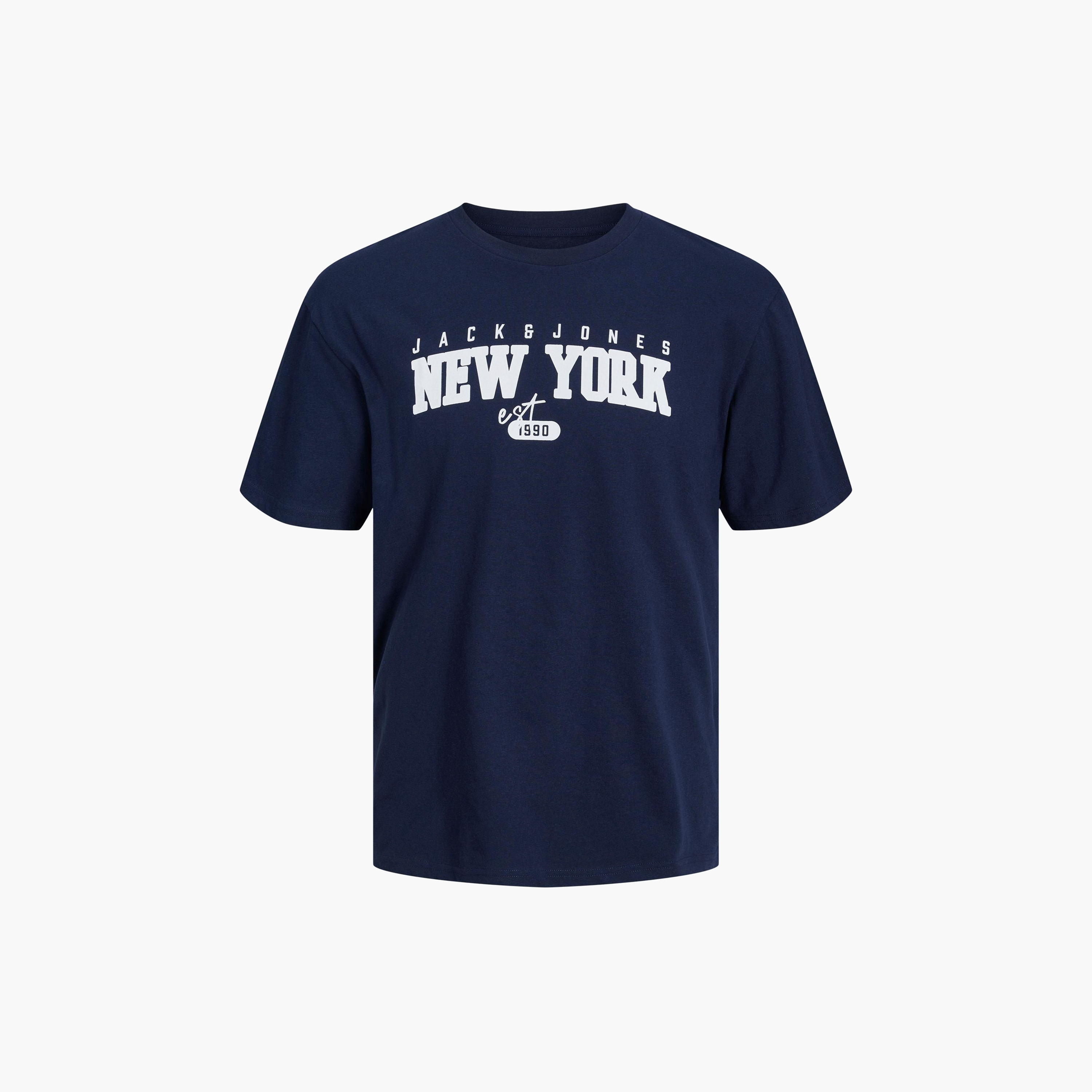 تيشيرت بأكمام قصيرة وياقة دائرية وطبعات من جاك آند جونز-men-clothing-tshirtsandpolos-tshirts-image-5