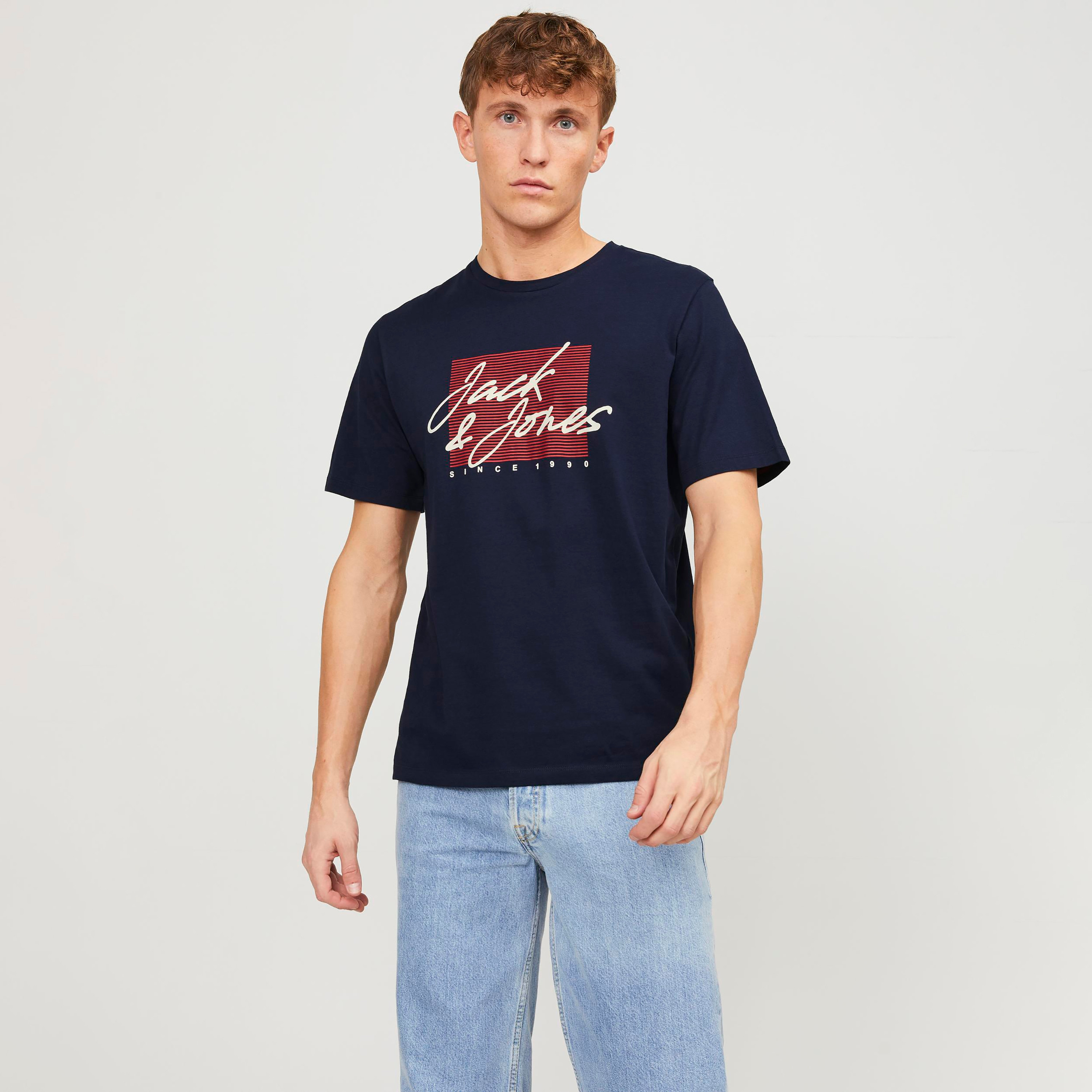Jack & Jones Logo Crew Neck Short Sleeves T-Shirt-men-clothing-tshirtsandpolos-tshirts-image-1