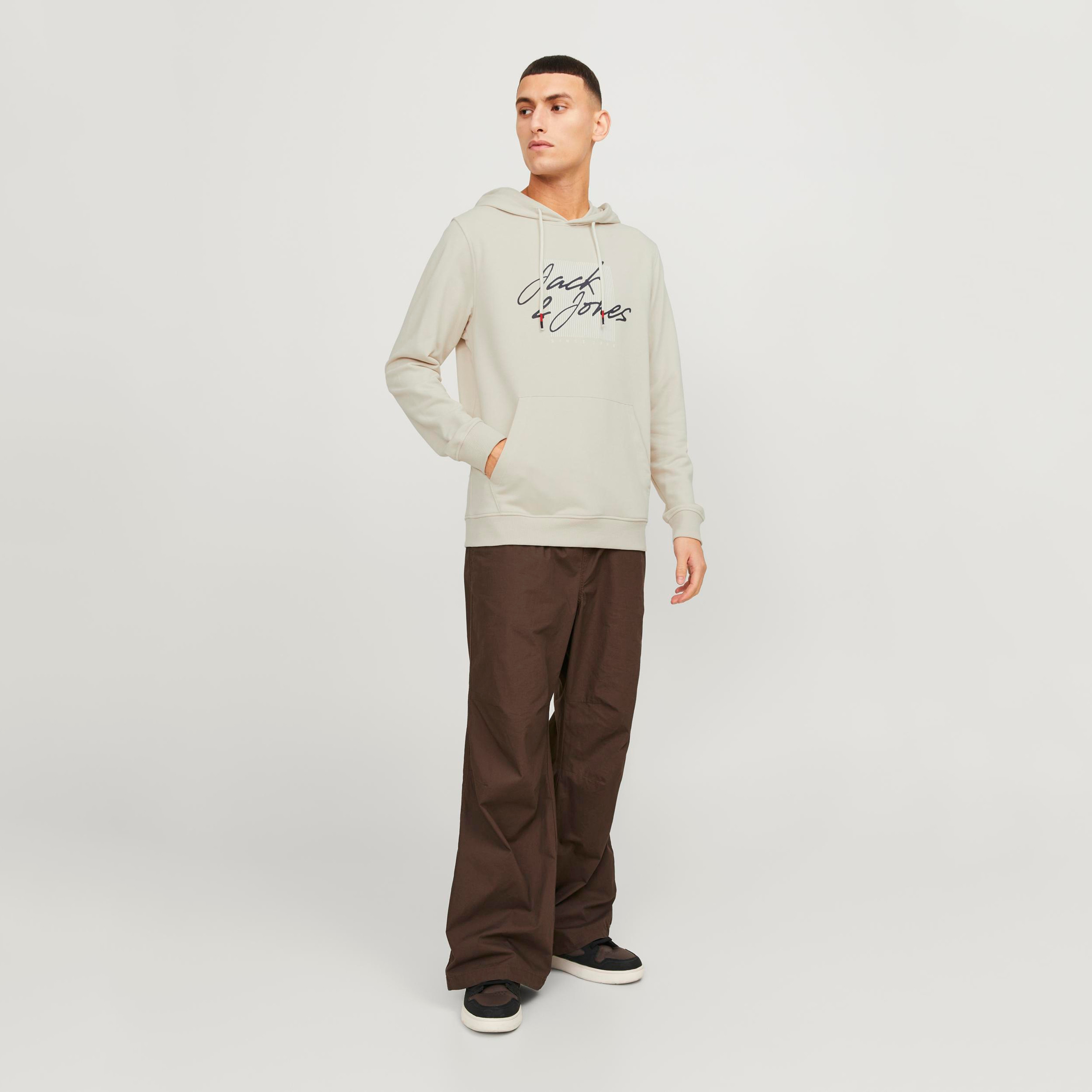 Jack & Jones Logo Print Hoodie with Kangaroo Pocket-men-winterwear-hoodiesandsweatshirts-image-2