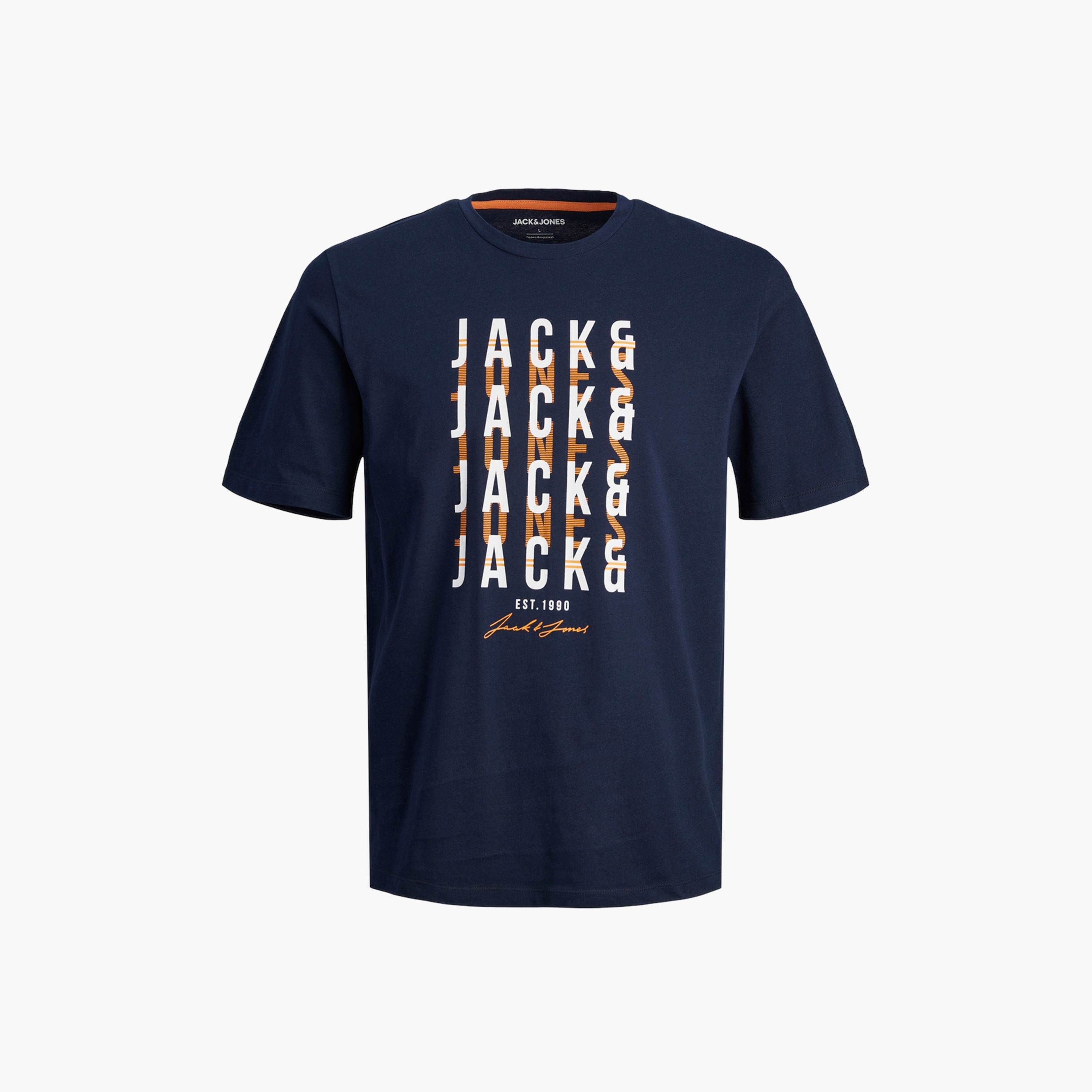 تيشيرت بأكمام قصيرة وياقة دائرية وطبعات من جاك آند جونز-men-clothing-tshirtsandpolos-tshirts-image-3