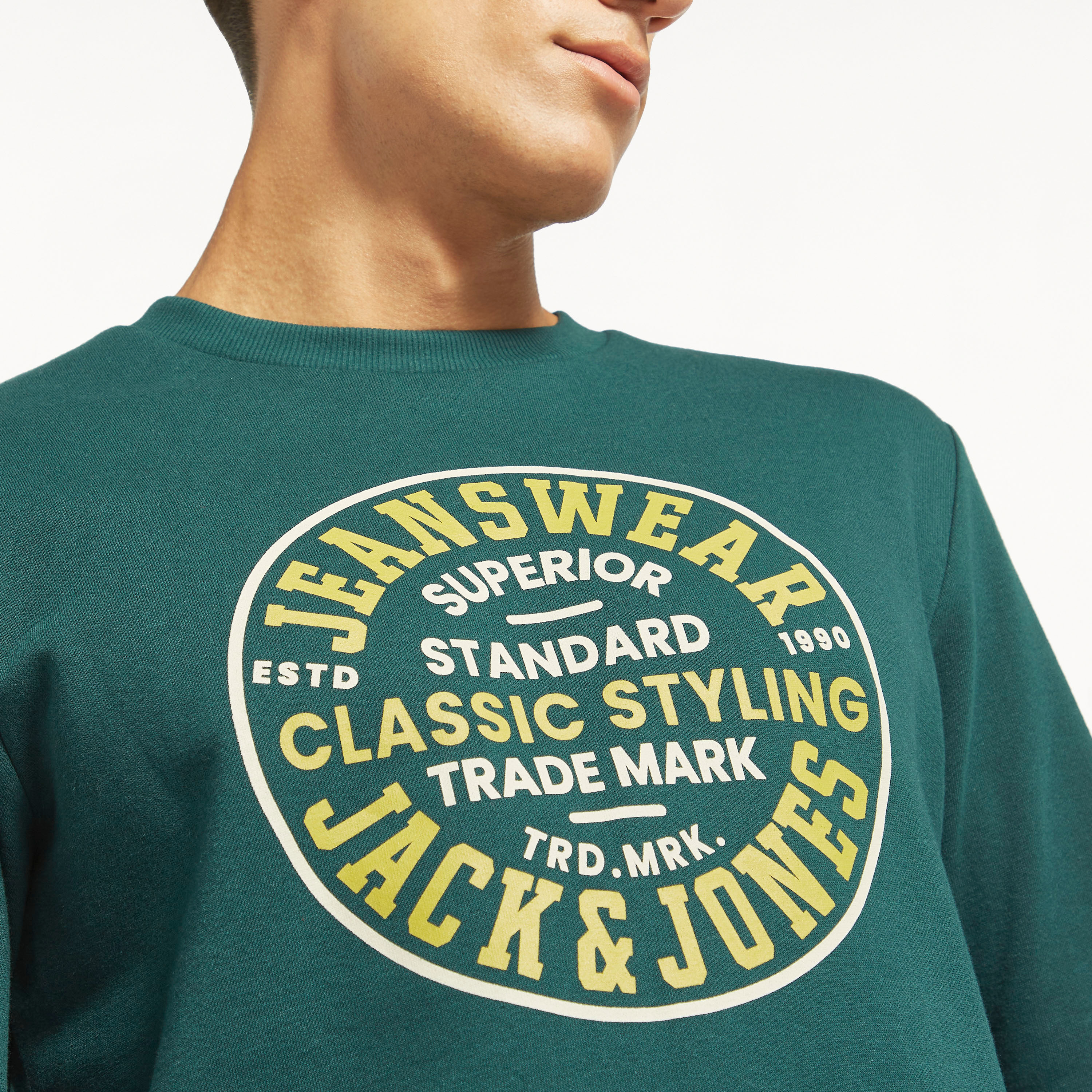 Jack & Jones Printed Crew Neck Long Sleeves Sweatshirt-men-winterwear-hoodiesandsweatshirts-image-2