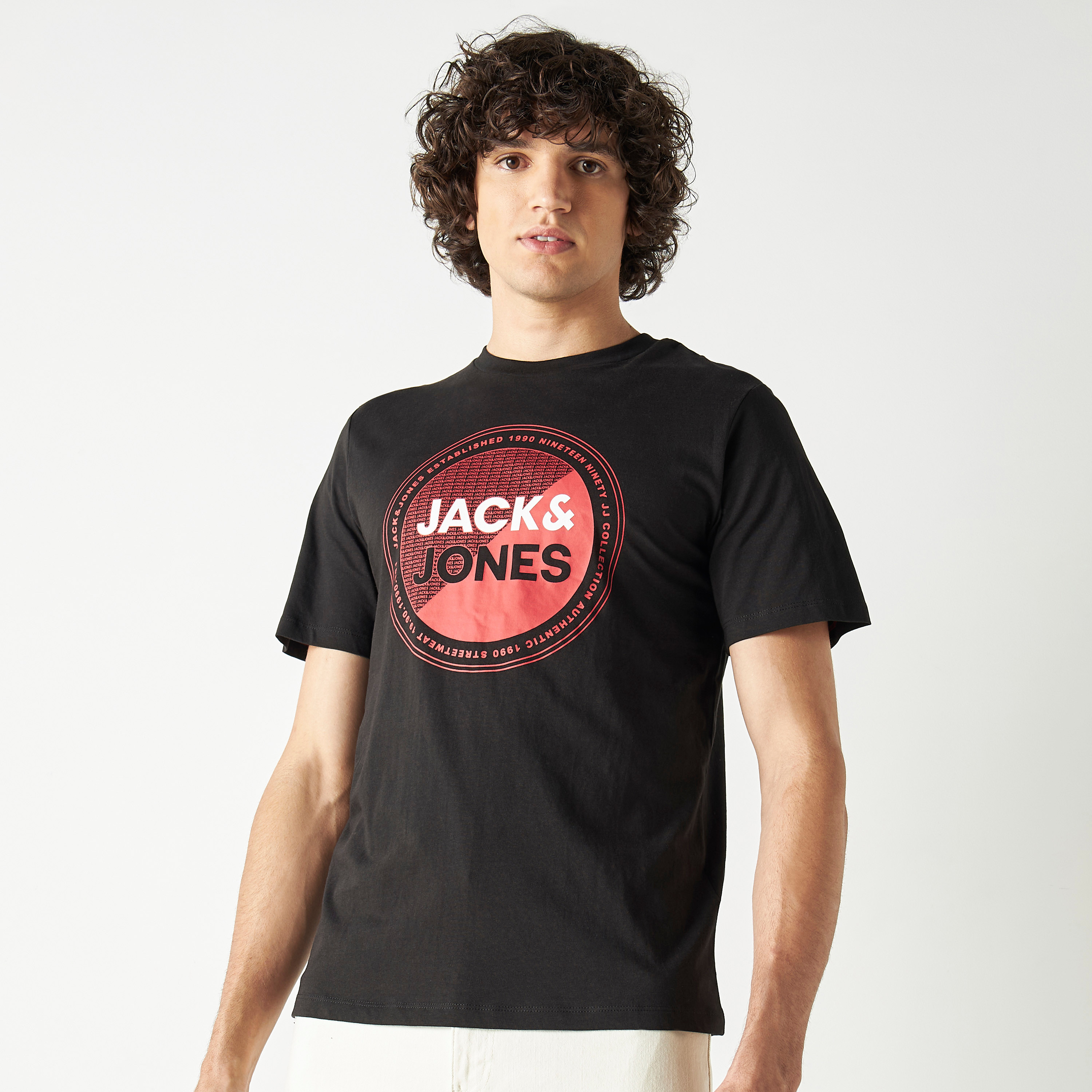 Jack & Jones Logo Crew Neck Short Sleeves T-Shirt-men-clothing-tshirtsandpolos-tshirts-image-1