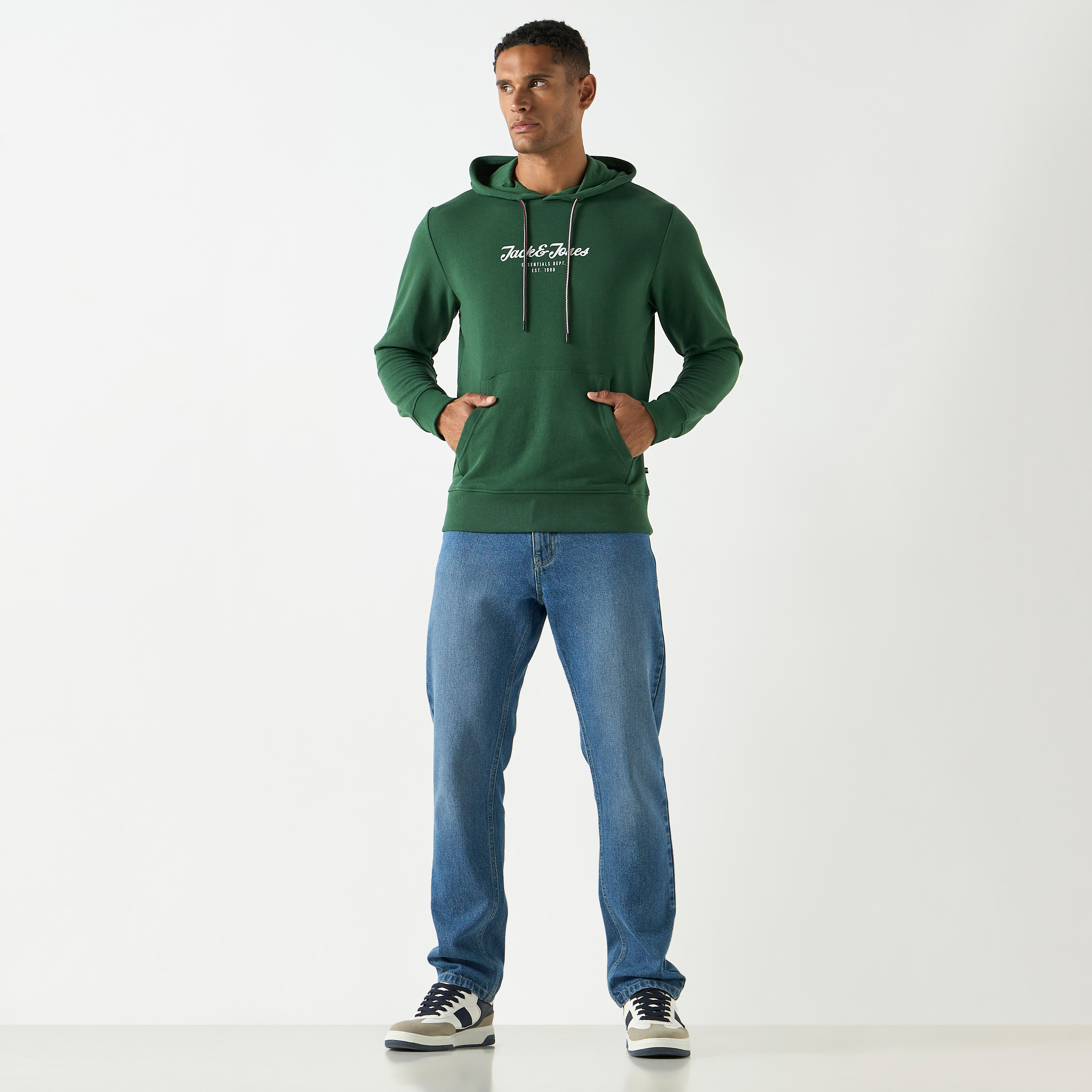 Jack & Jones Logo Hoodie with Kangaroo Pocket-men-winterwear-hoodiesandsweatshirts-image-2