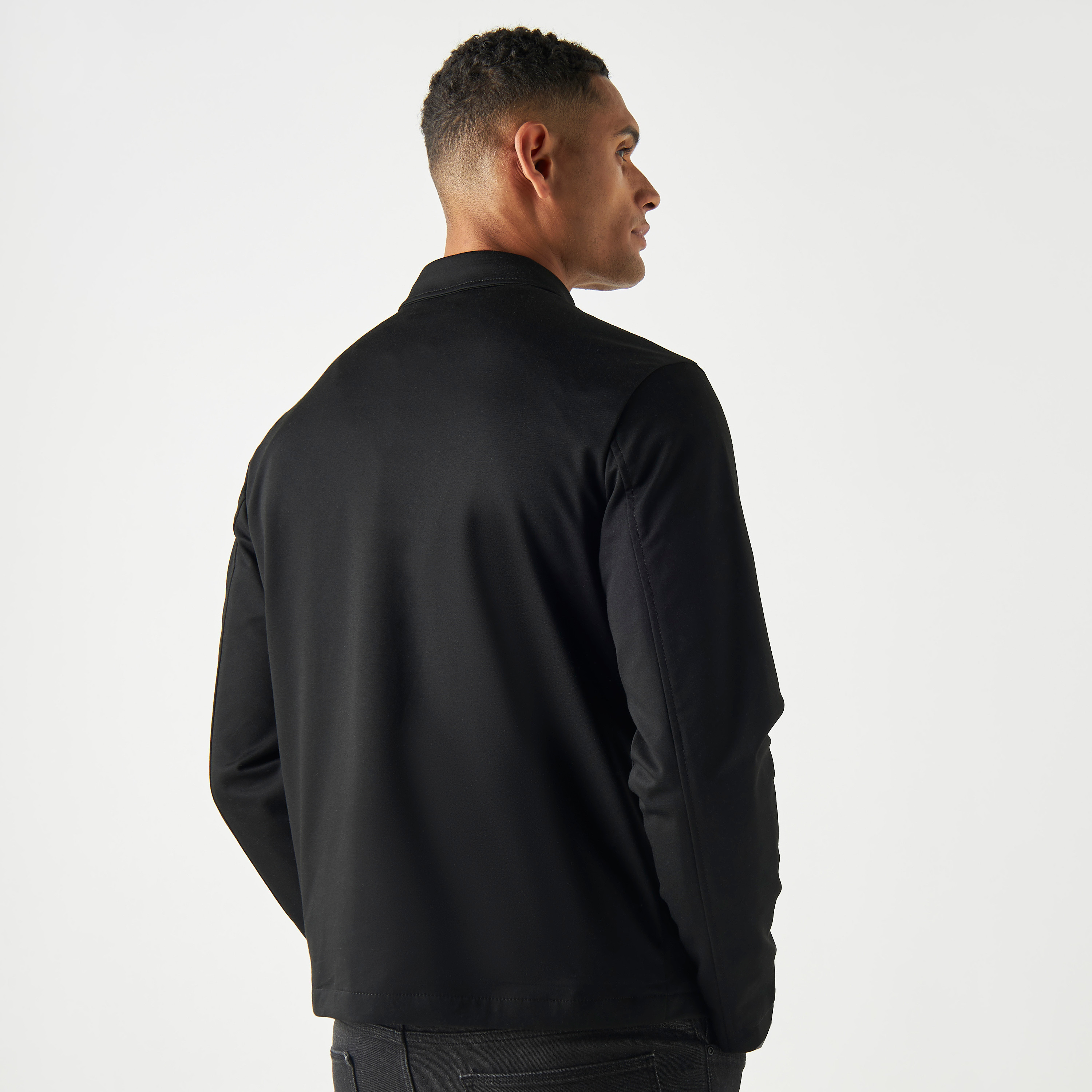 Jack & Jones Textured Collared Zip Fly Jacket with Slit Pocket-men-clothing-jacketsandblazers-jackets-image-3