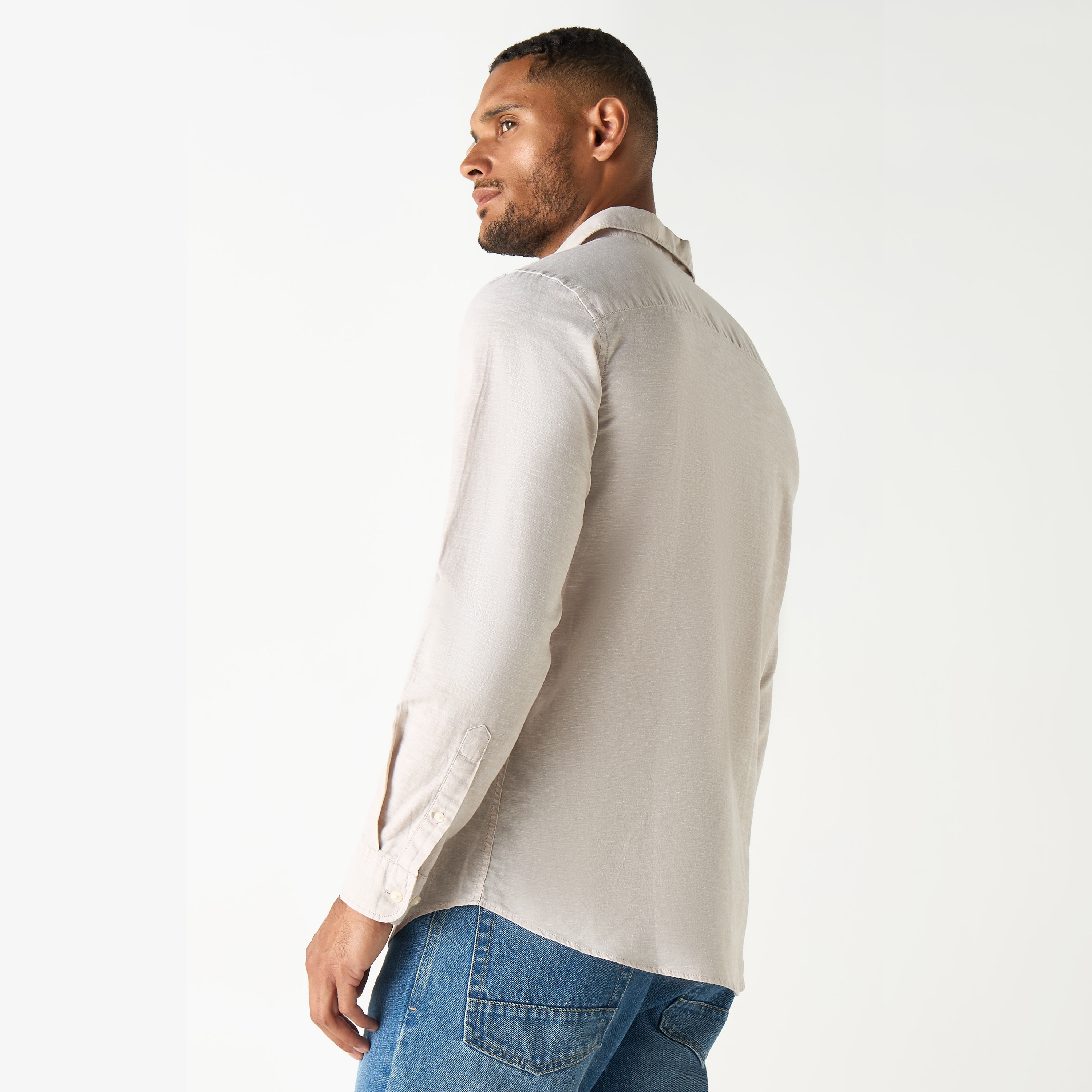 Jack & Jones Plain Collared Long Sleeves Shirt-men-clothing-shirts-image-3