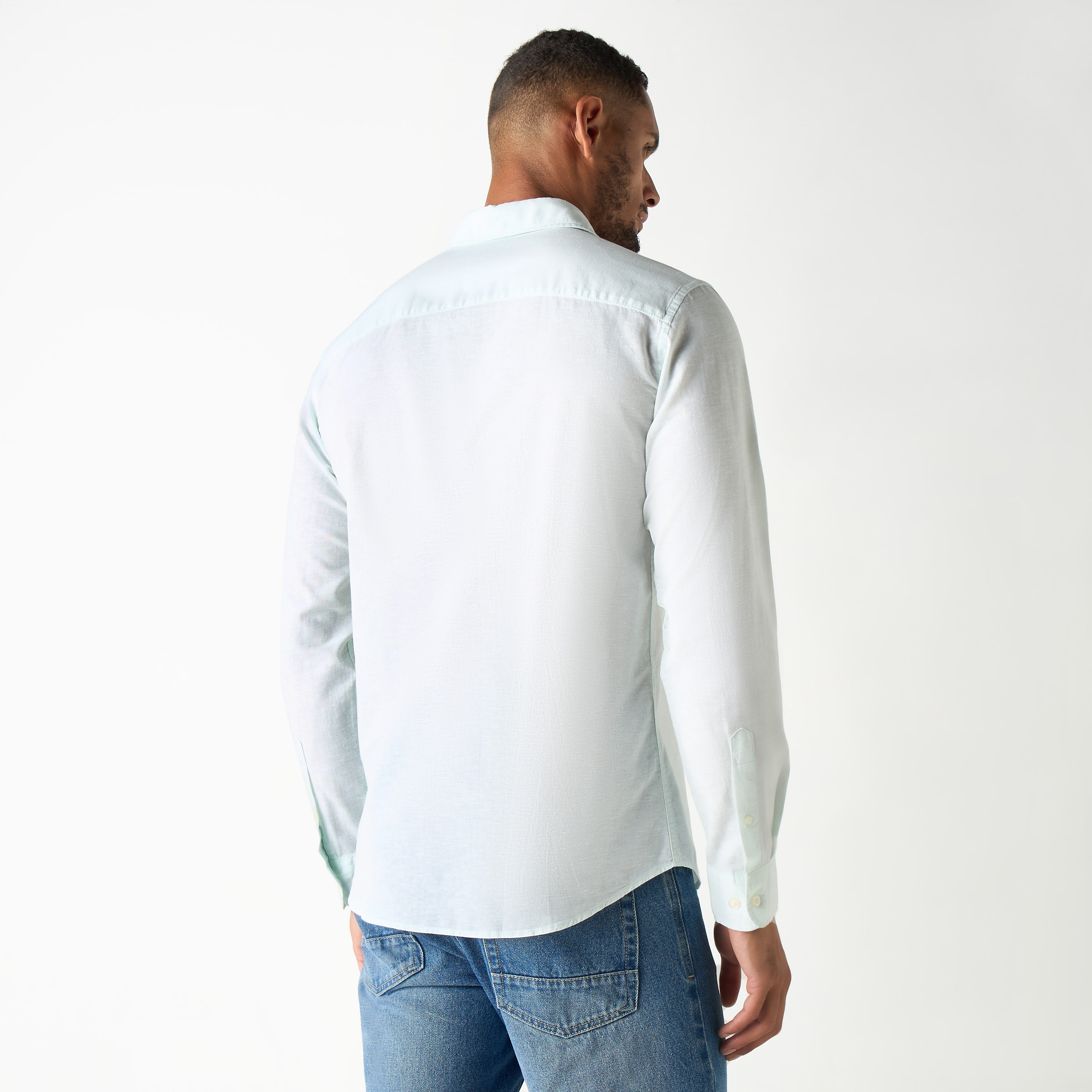 Jack & Jones Plain Collared Long Sleeves Shirt-men-clothing-shirts-image-3