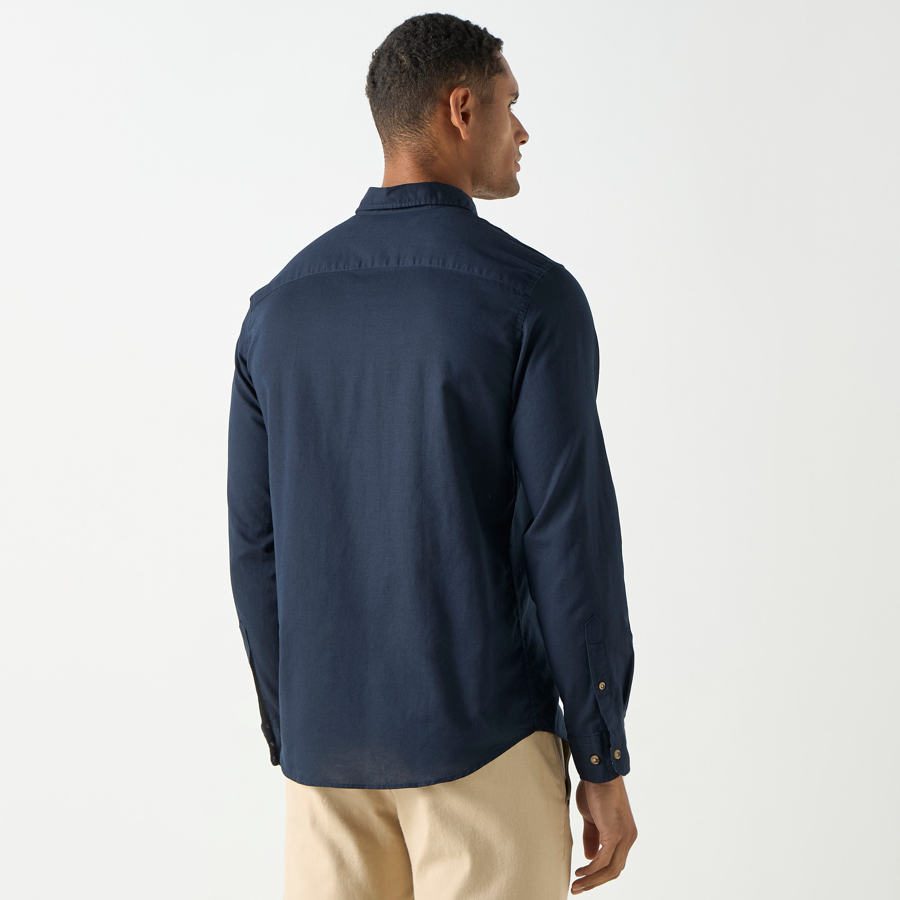 Jack & Jones Plain Collared Long Sleeves Casual Shirt-men-clothing-shirts-image-3