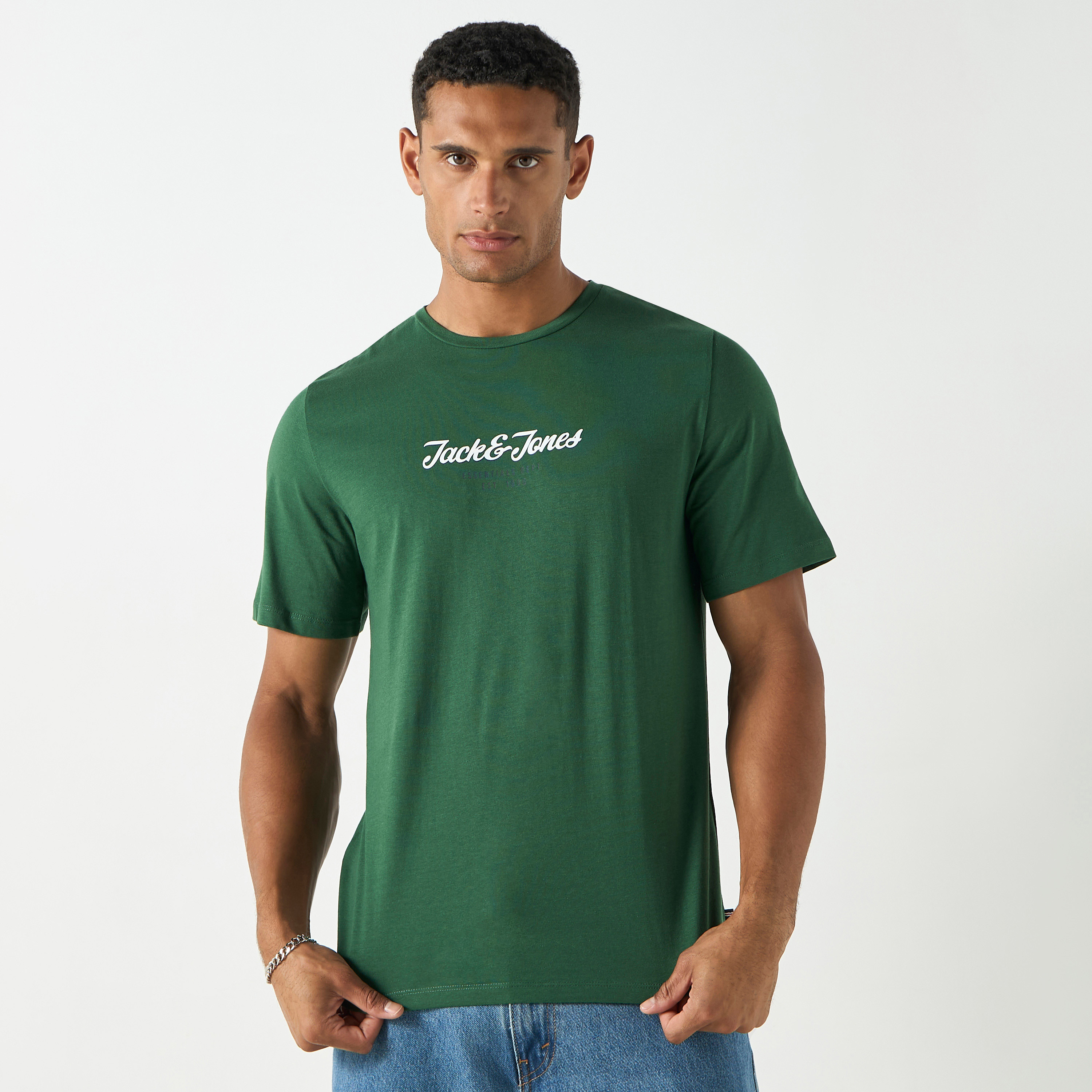 Jack & Jones Logo Crew Neck Short Sleeves T-Shirt-men-clothing-tshirtsandpolos-tshirts-image-1