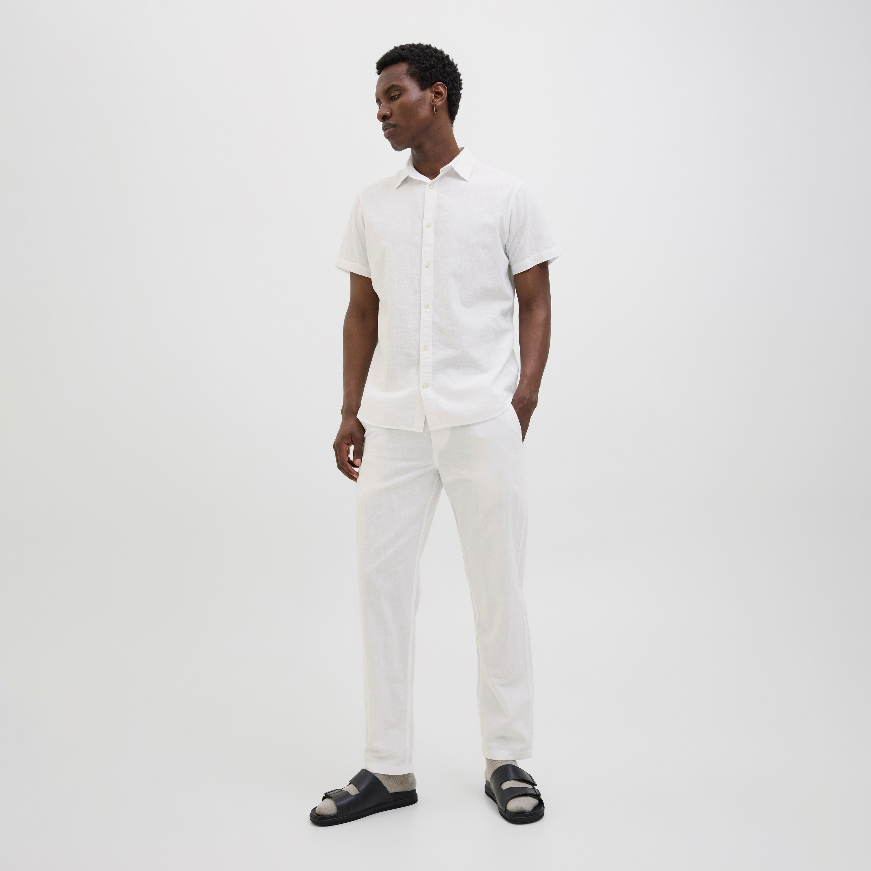 Jack & Jones Plain Mid-Rise Button Men's Trousers-men-clothing-bottoms-trousersandchinos-trousers-image-2