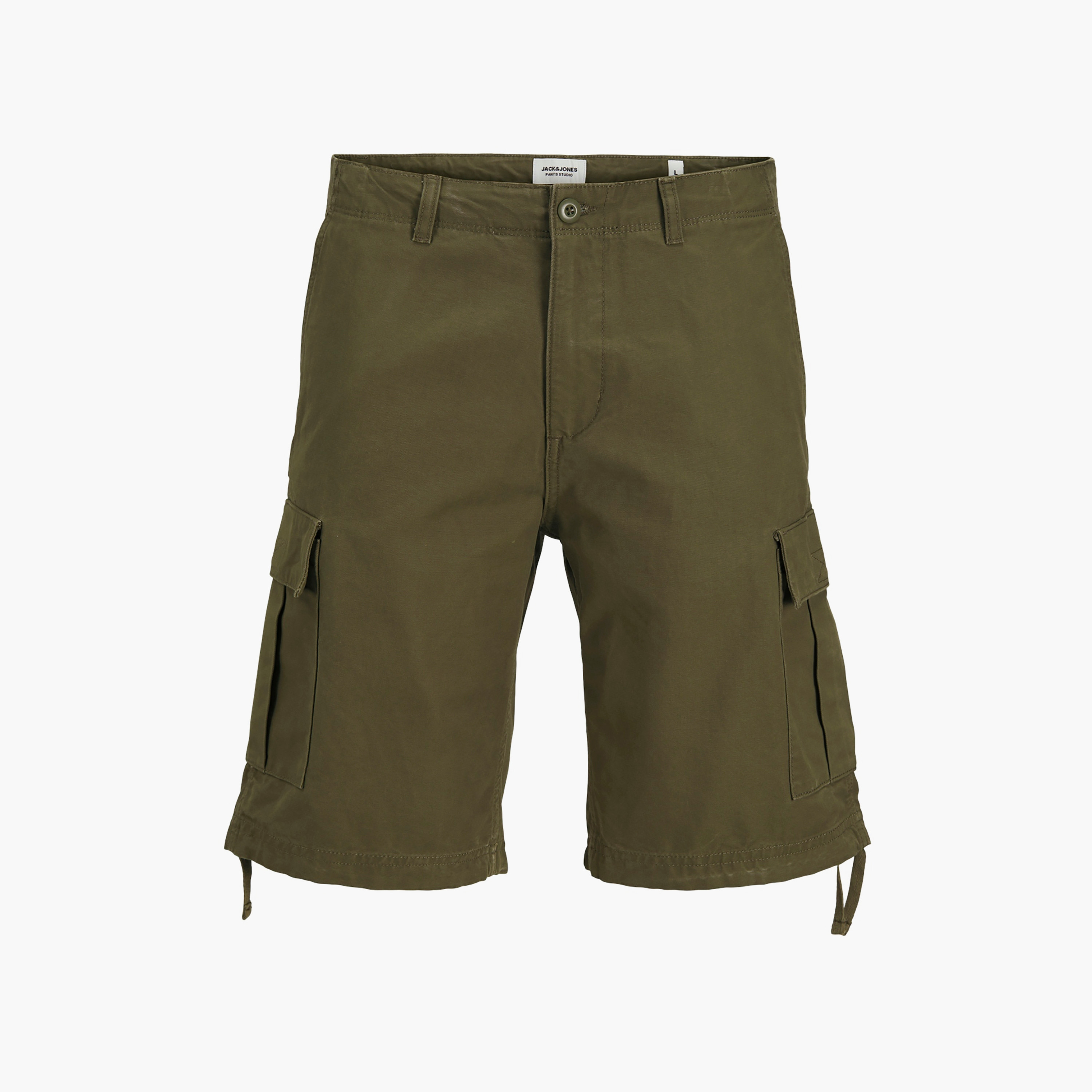 کارْغو شورتس من جاك آند جونز سادة بأزرار ذو متوسط الارتفاع-men-clothing-bottoms-shorts-image-5
