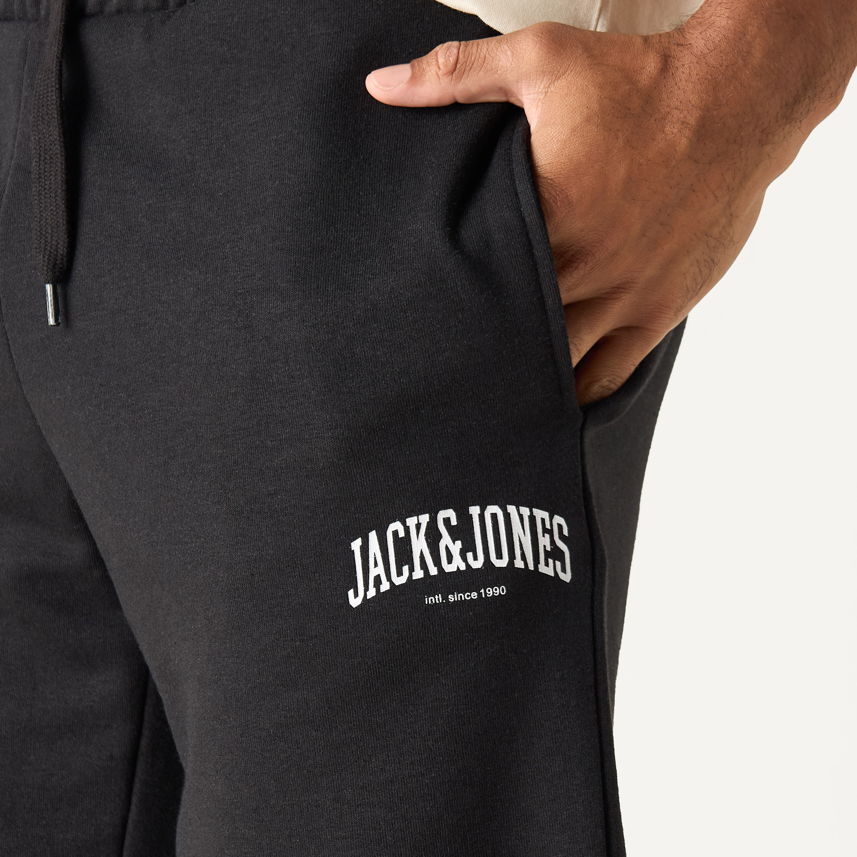 Jack & Jones Plain Mid-Rise Drawstring Waistband Shorts-men-clothing-bottoms-shorts-image-4
