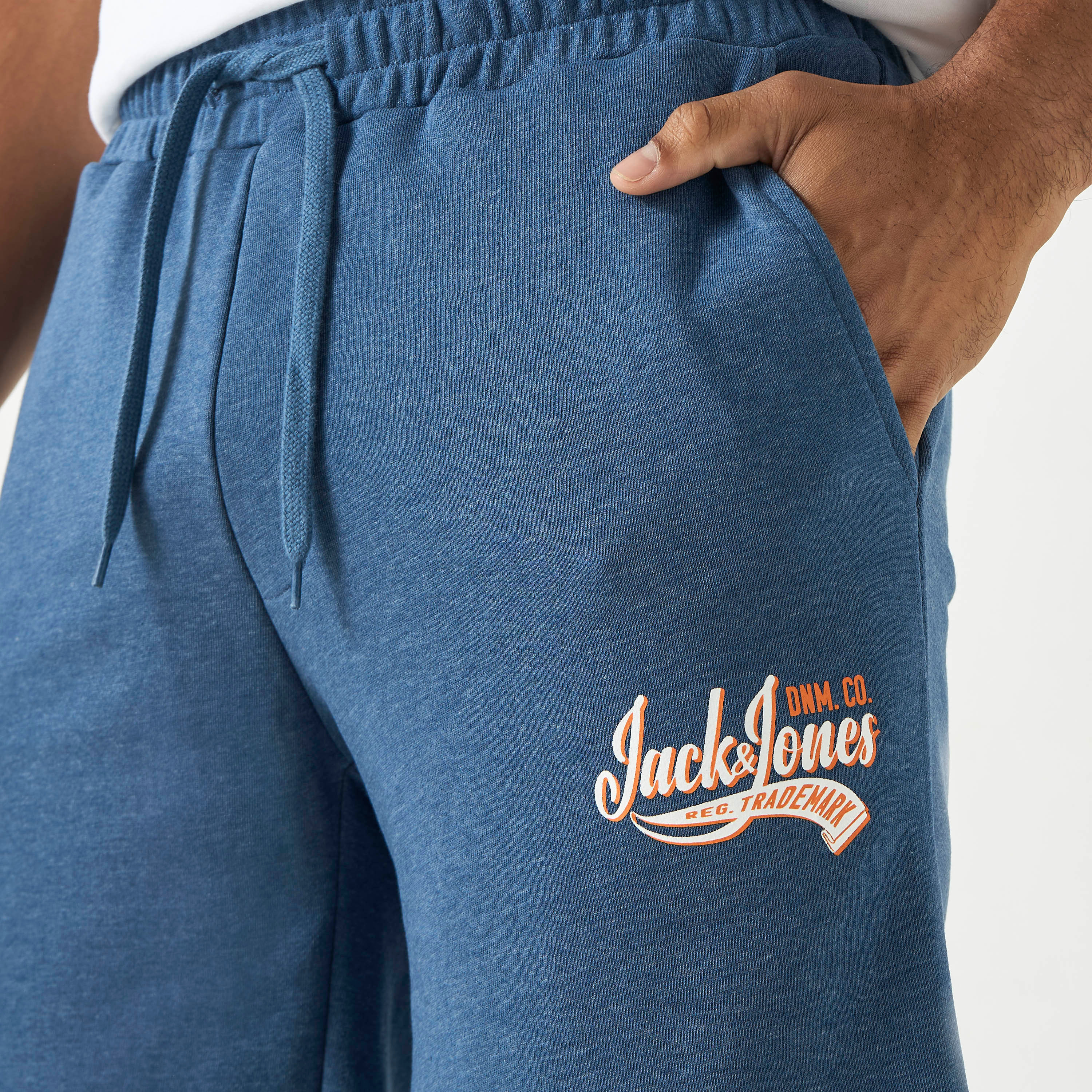 Jack & Jones Logo Mid Waist Drawstring Sweat Shorts-men-clothing-bottoms-shorts-image-4