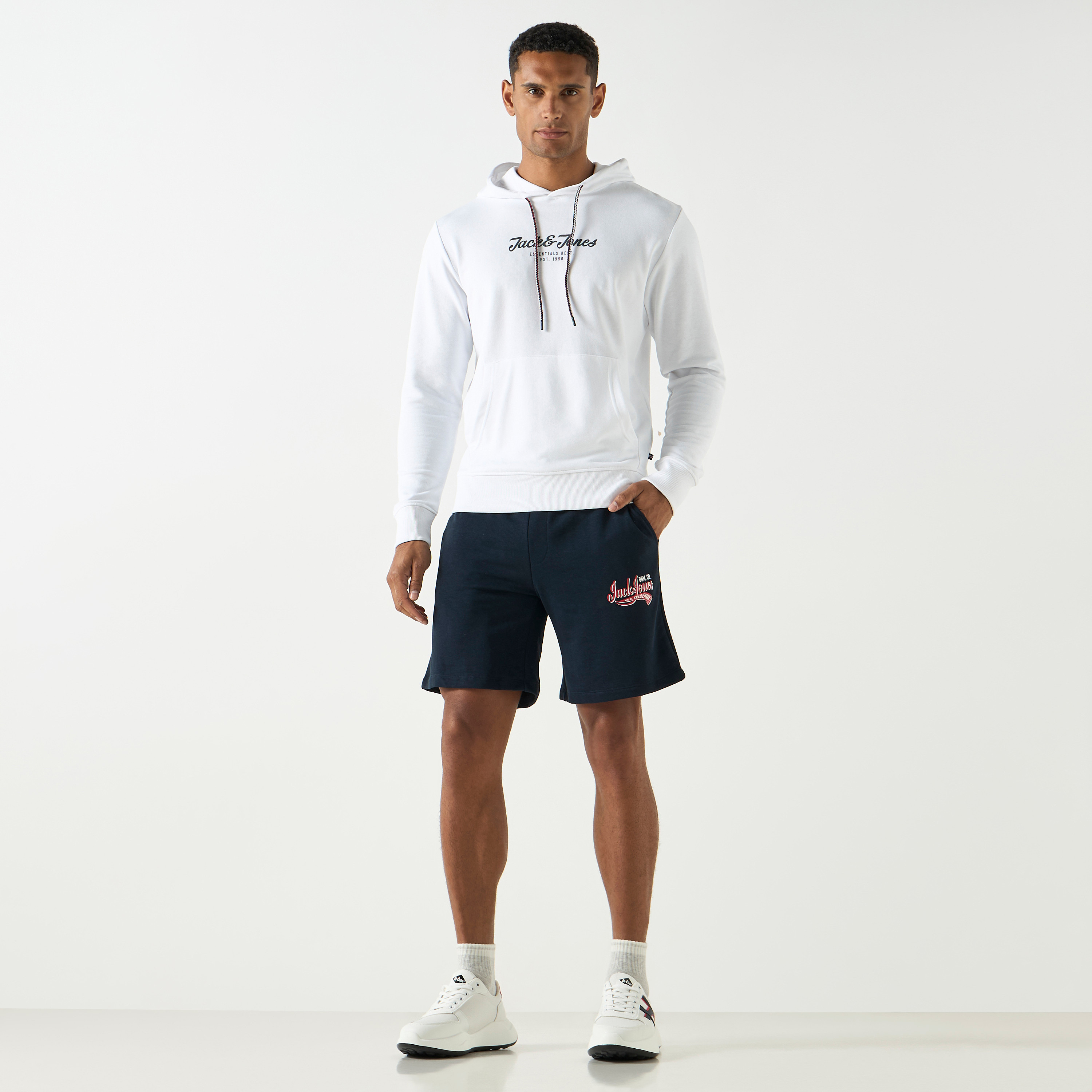 Jack & Jones Logo Mid Waist Drawstring Sweat Shorts-men-clothing-bottoms-shorts-image-10