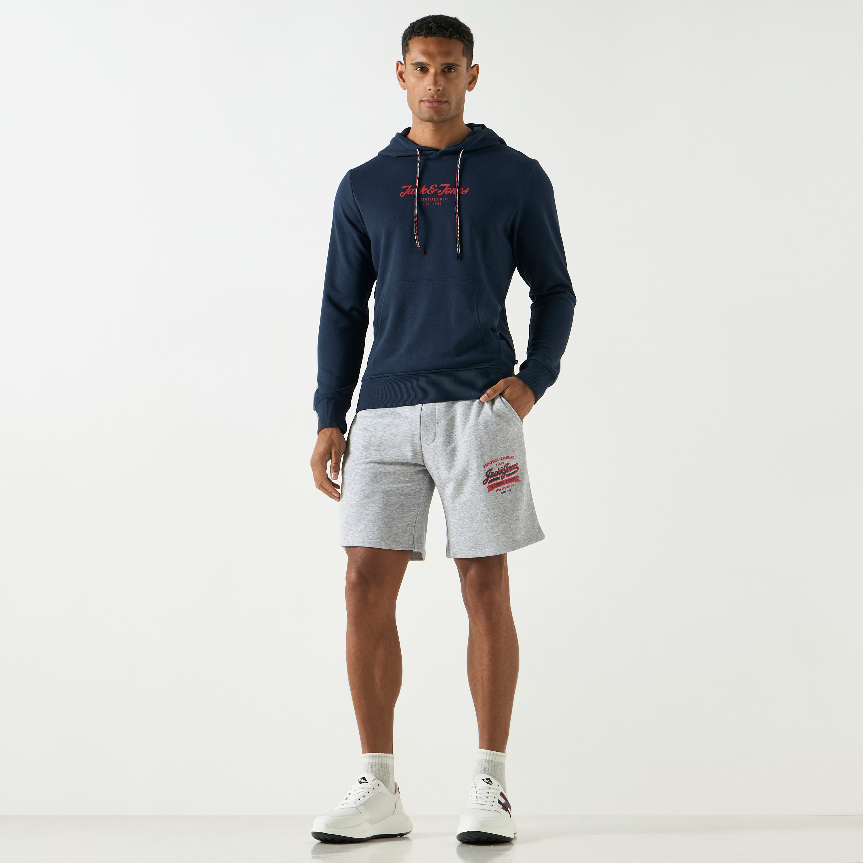 Jack & Jones Logo Mid Waist Drawstring Sweat Shorts-men-clothing-bottoms-shorts-image-6