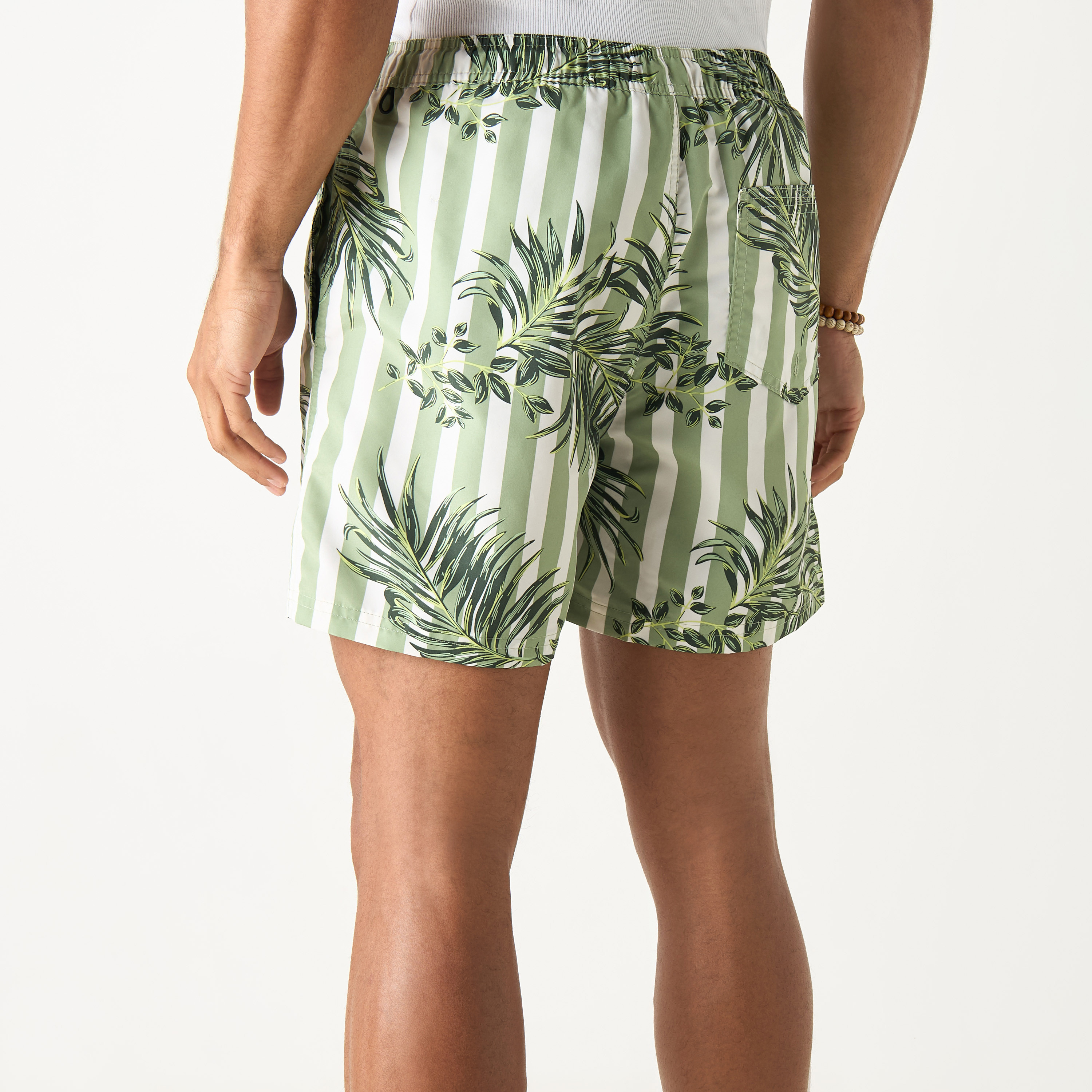 Jack & Jones Tropical Stripes Drawstring Waistband Swim Shorts-men-clothing-bottoms-shorts-image-7