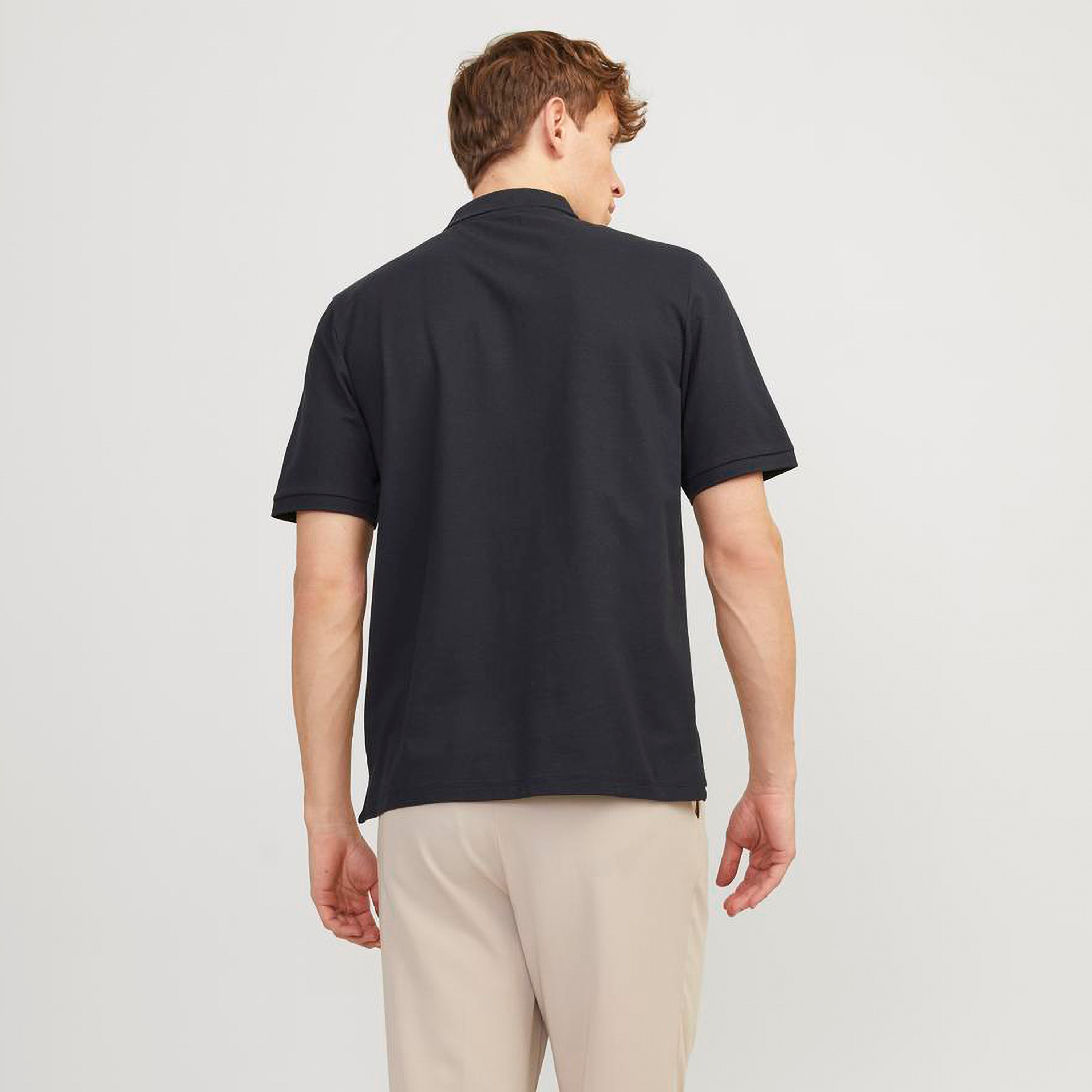تي شيرت بولو بأكمام قصيرة وياقة منقوشة  مع سحاب للإغلاق من جاك آند جونز-men-clothing-tshirtsandpolos-polos-image-4