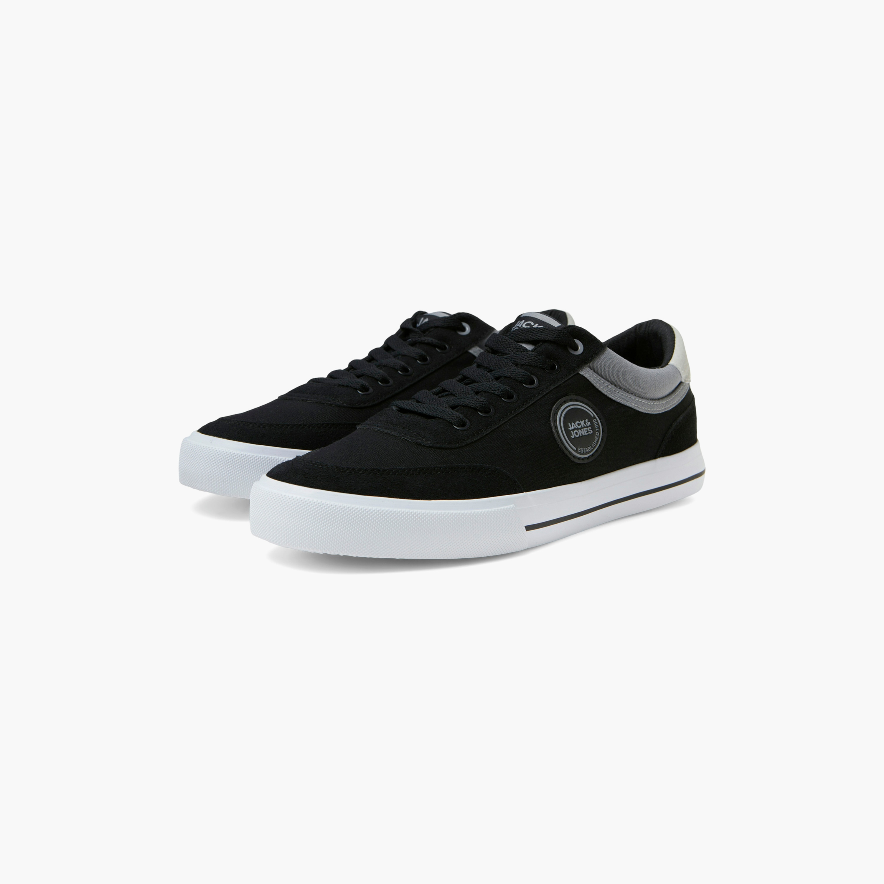 Jack & Jones Men's Low Top Lace Up Canvas Sneakers-men-shoes-sneakers-image-1