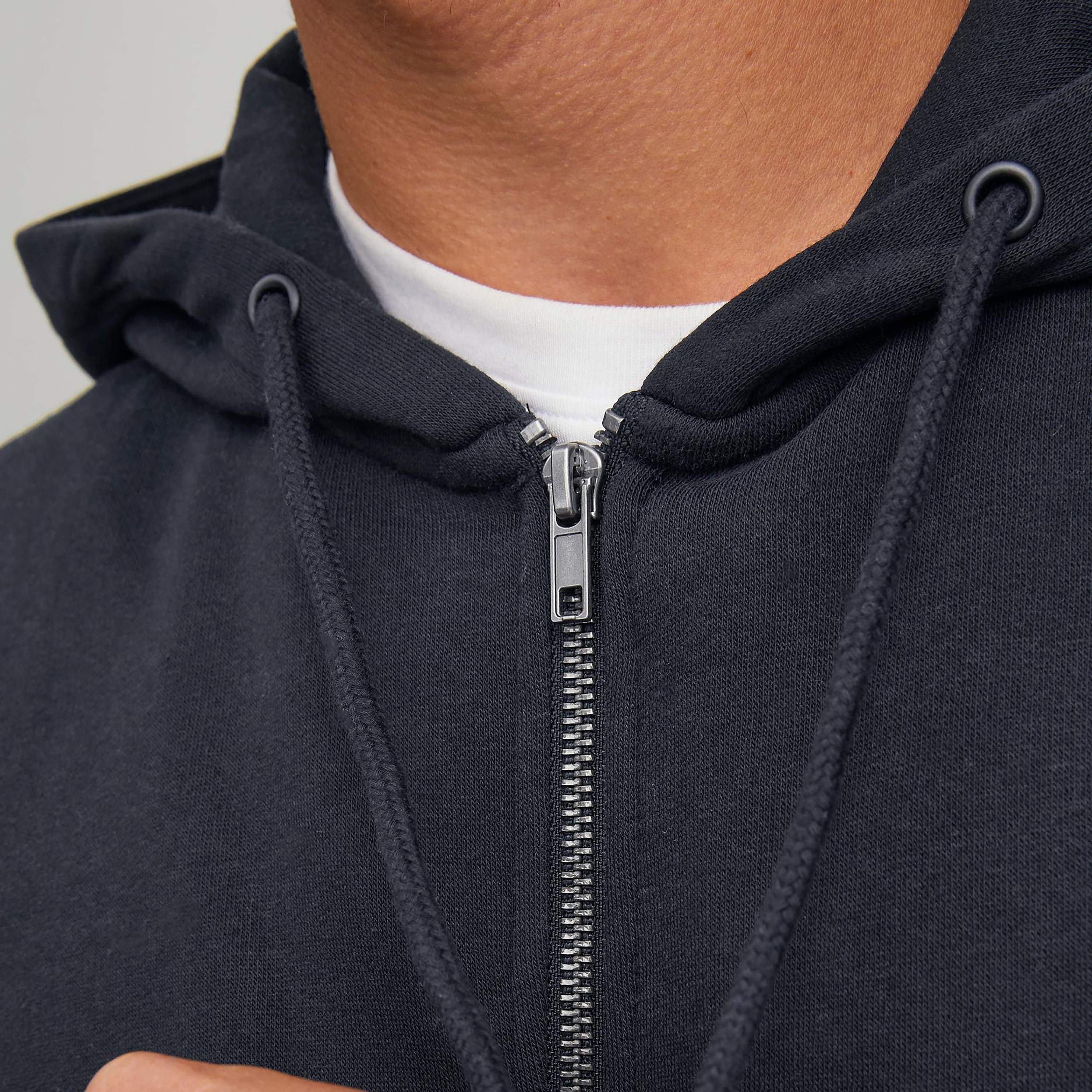 Jack & Jones Plain Zip Through Hoodies with Split Kangaroo Pocket-men-winterwear-hoodiesandsweatshirts-image-3
