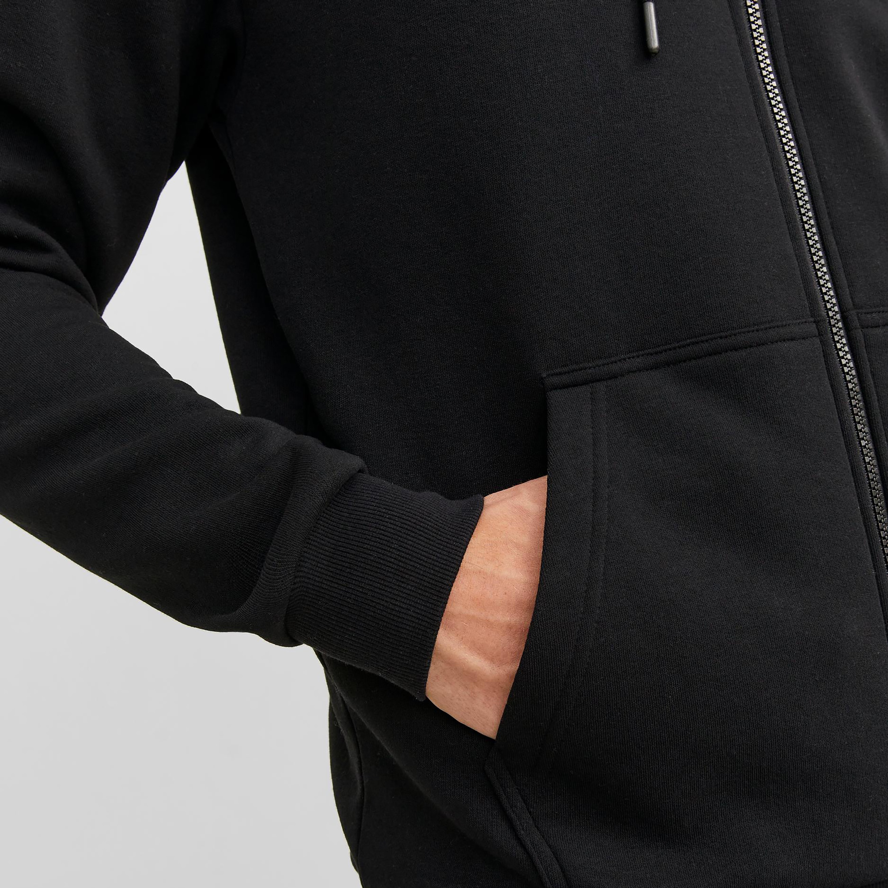 Jack & Jones Plain Zip Through Hoodies with Split Kangaroo Pocket-men-winterwear-hoodiesandsweatshirts-image-5