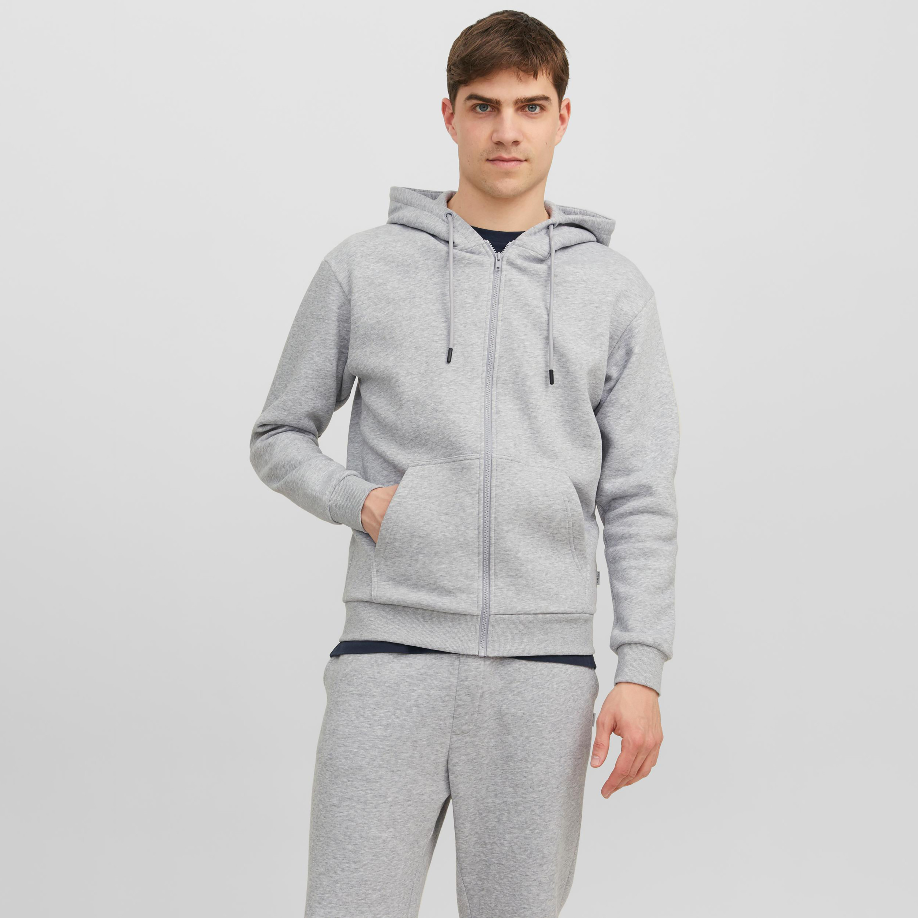 Jack & Jones Plain Zip Through Hoodies with Split Kangaroo Pocket-men-winterwear-hoodiesandsweatshirts-image-6