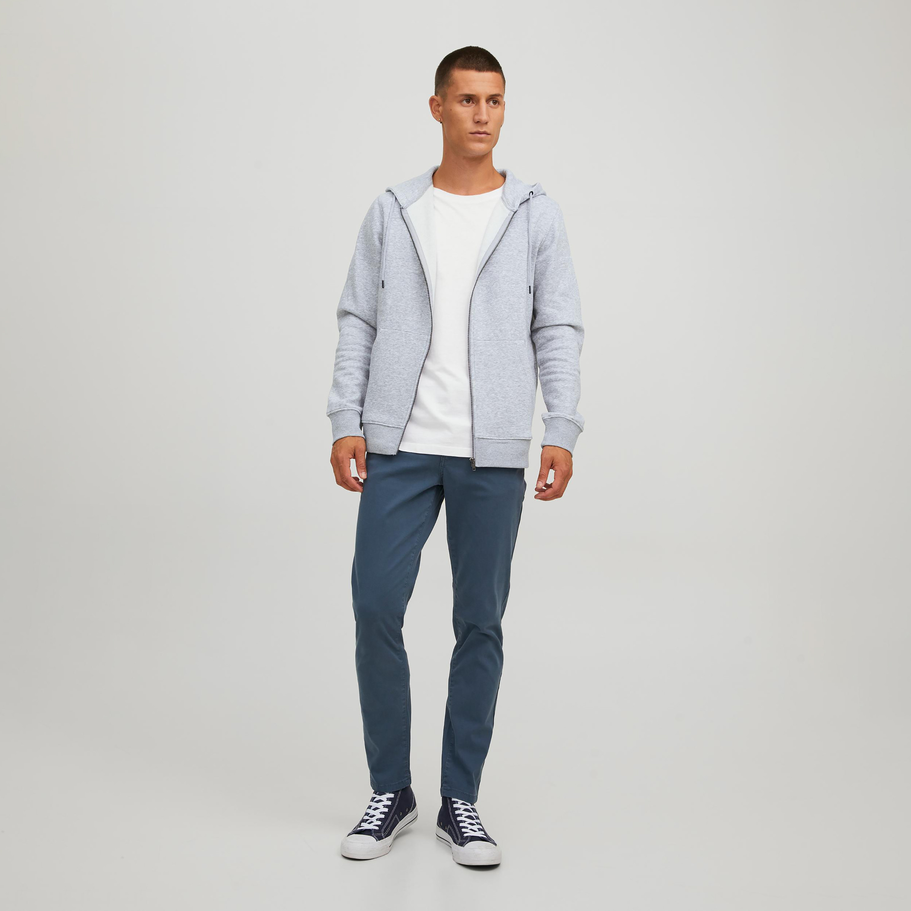 Jack & Jones Plain Zip Through Hoodies with Split Kangaroo Pocket-men-winterwear-hoodiesandsweatshirts-image-7