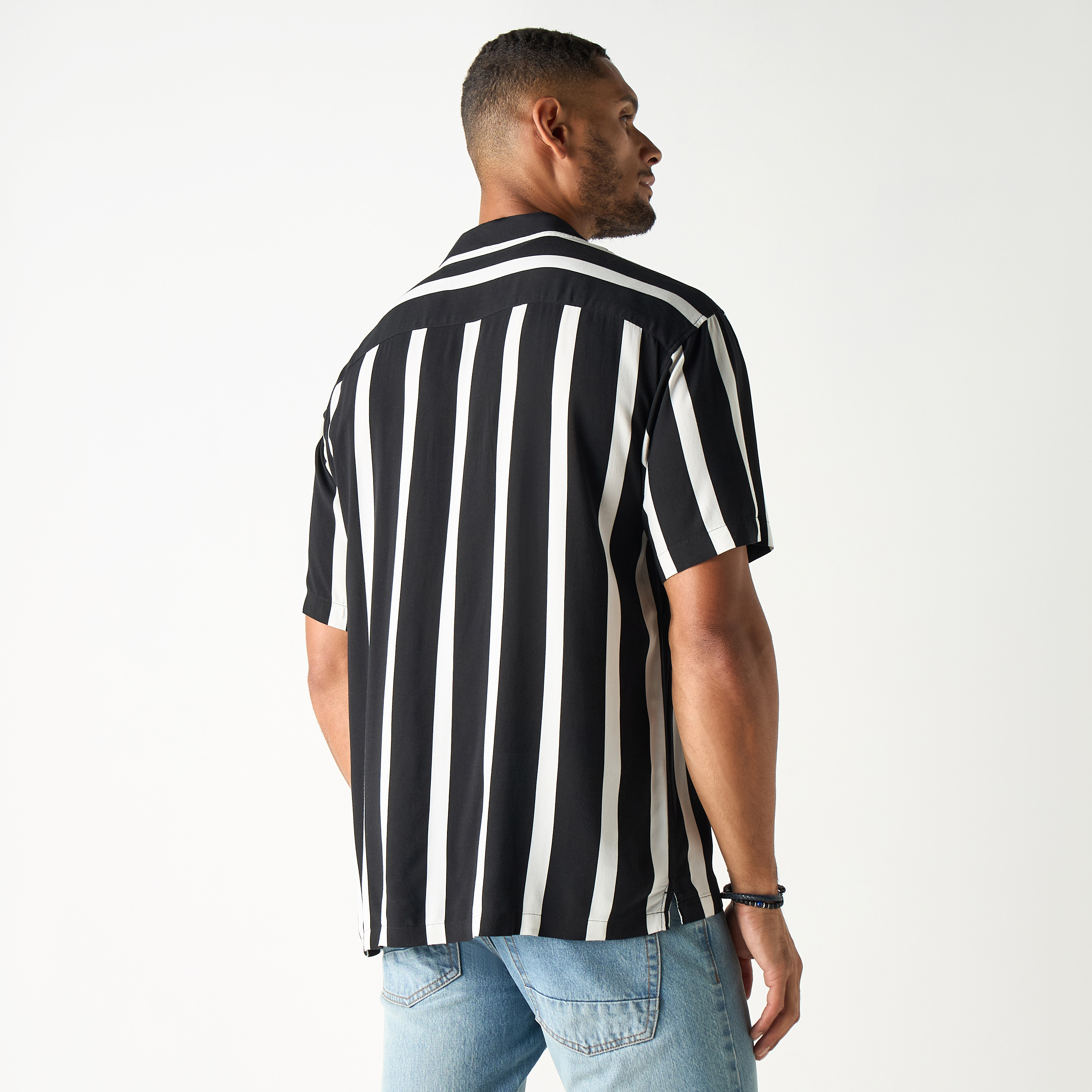 Jack & Jones Stripes Cuban Collar Short Sleeves Shirt-men-clothing-shirts-image-3