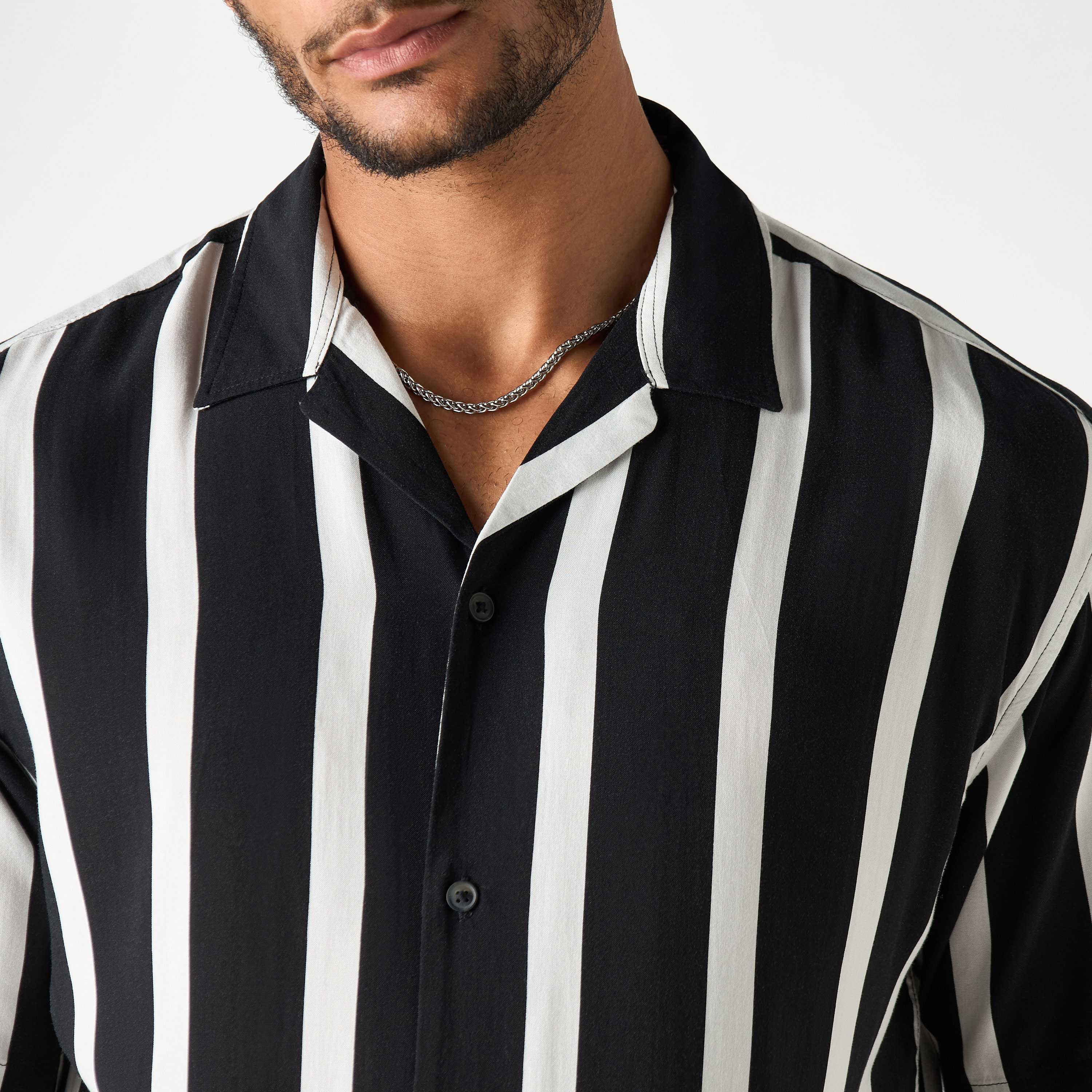 Jack & Jones Stripes Cuban Collar Short Sleeves Shirt-men-clothing-shirts-image-4