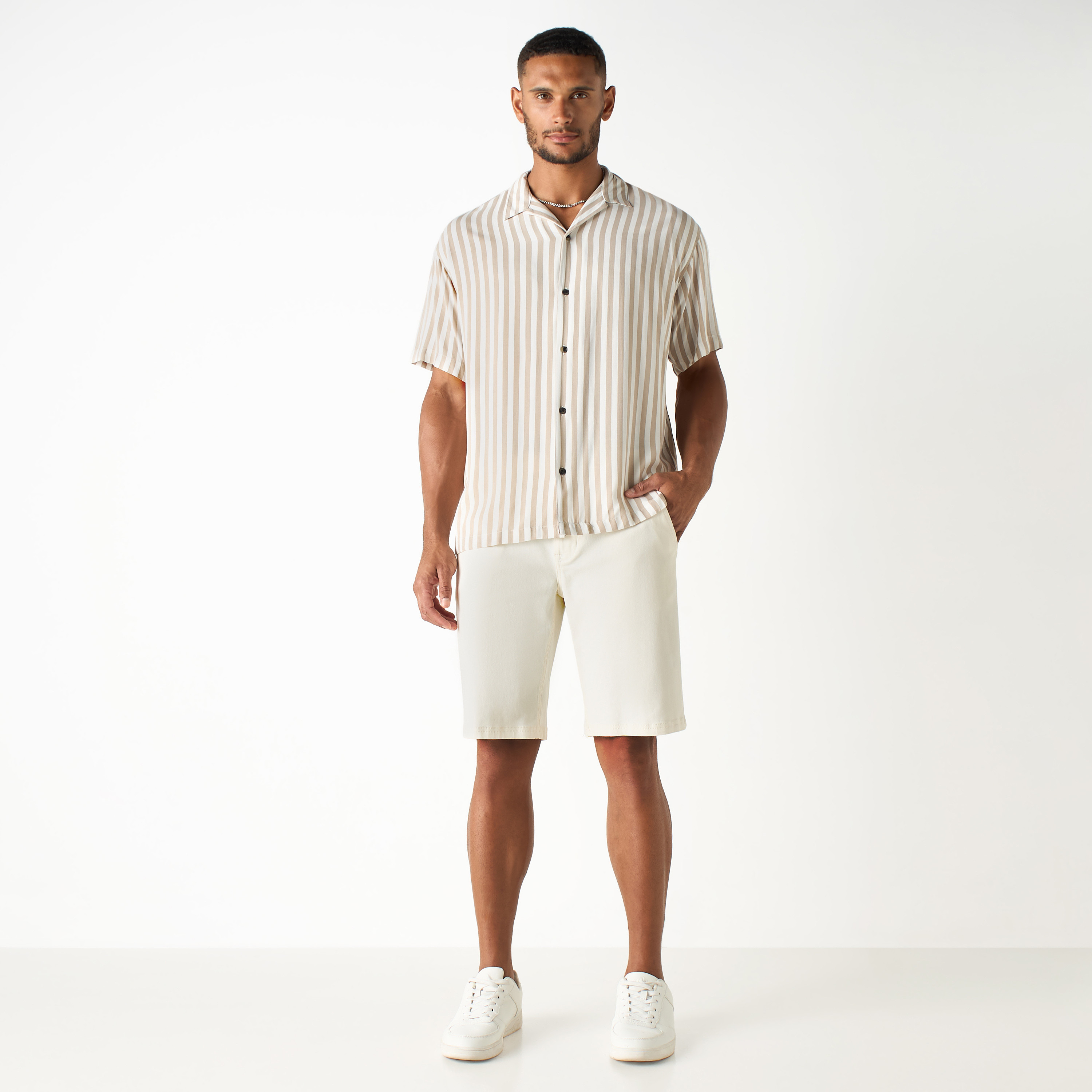 Jack & Jones Stripes Cuban Collar Short Sleeves Shirt-men-clothing-shirts-image-2