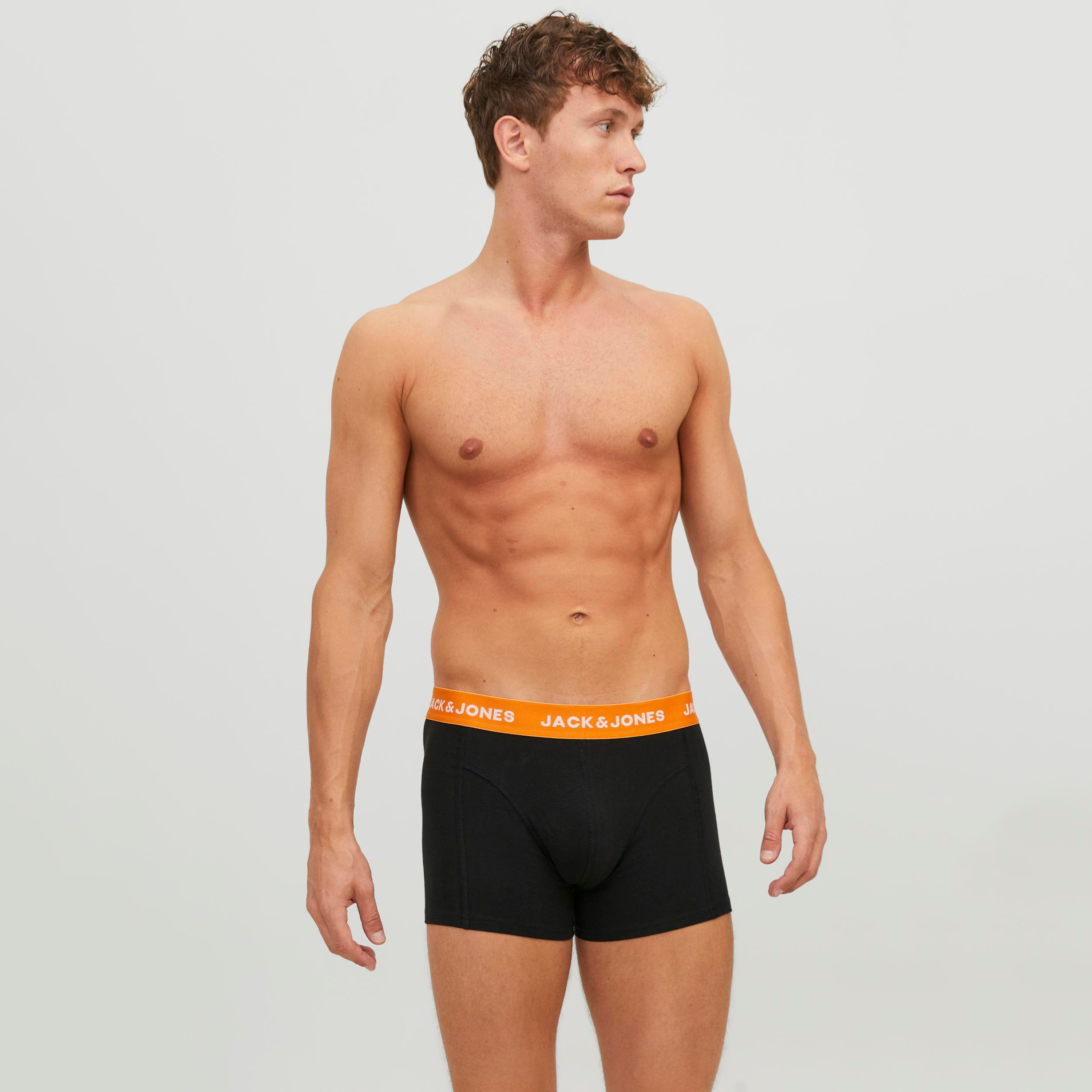 Jack & Jones Pack of 3 Multicolour Branding Elasticated Trunks-men-clothing-innerwear-underwear-image-2