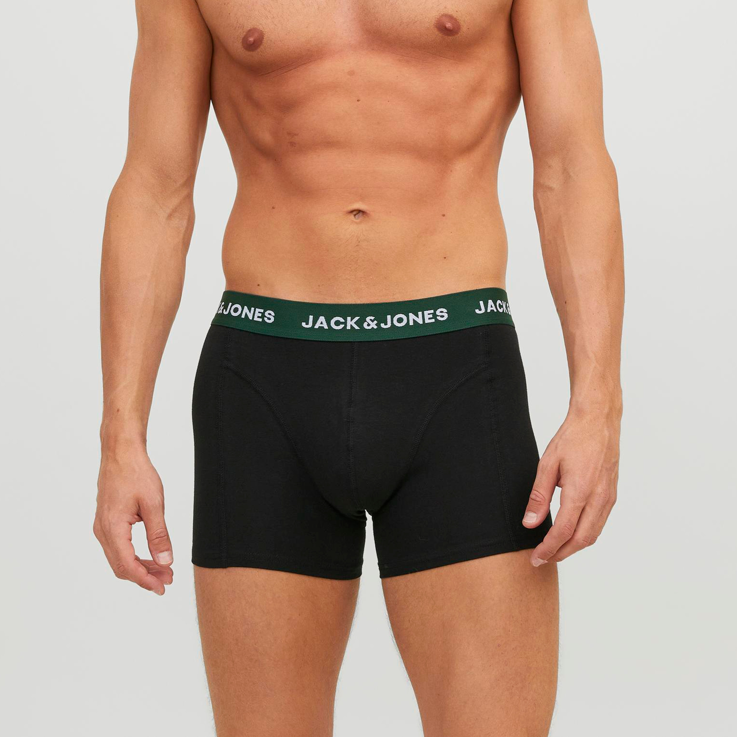 Jack & Jones Pack of 3 Multicolour Branding Elasticated Trunks-men-clothing-innerwear-underwear-image-4