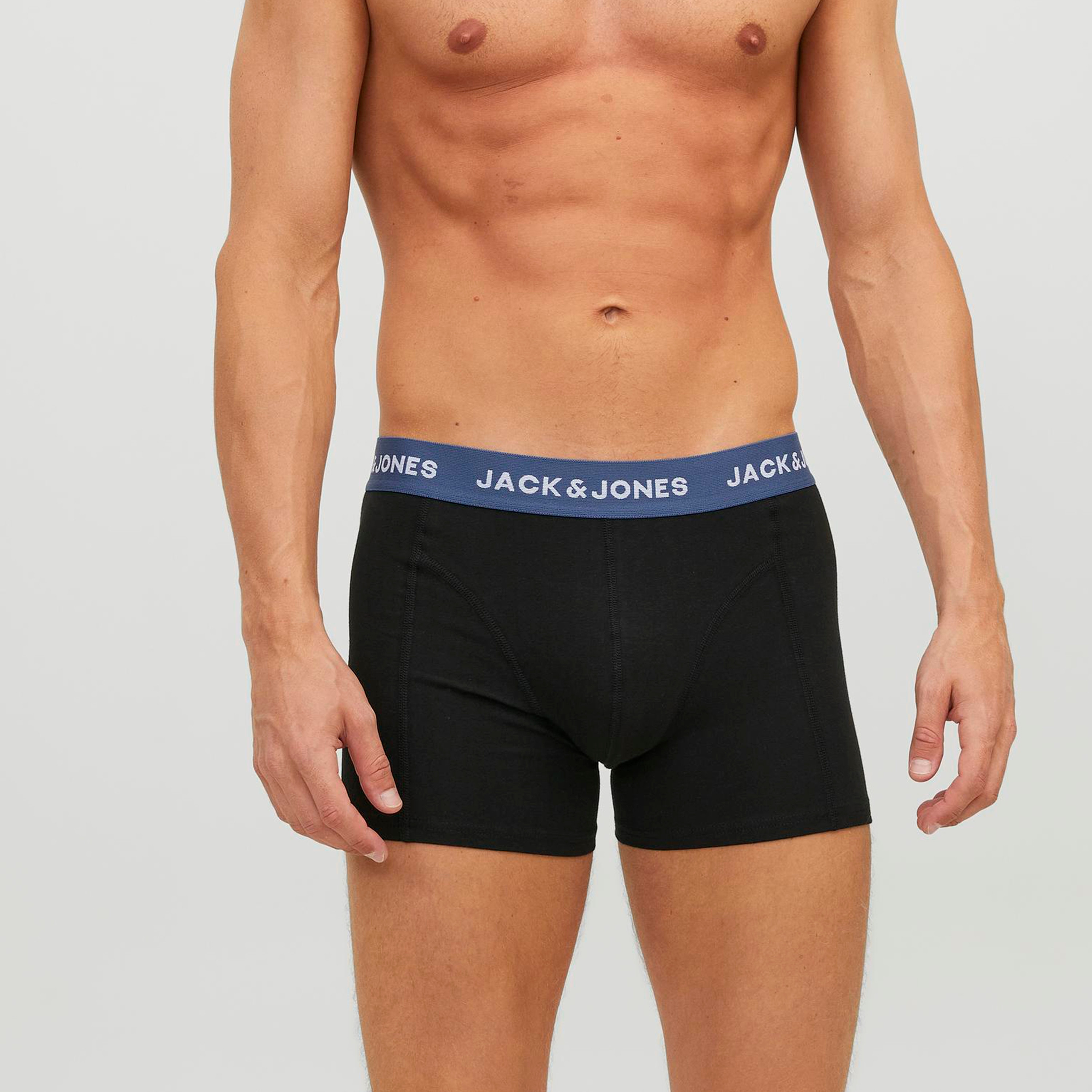 Jack & Jones Pack of 3 Multicolour Branding Elasticated Trunks-men-clothing-innerwear-underwear-image-5