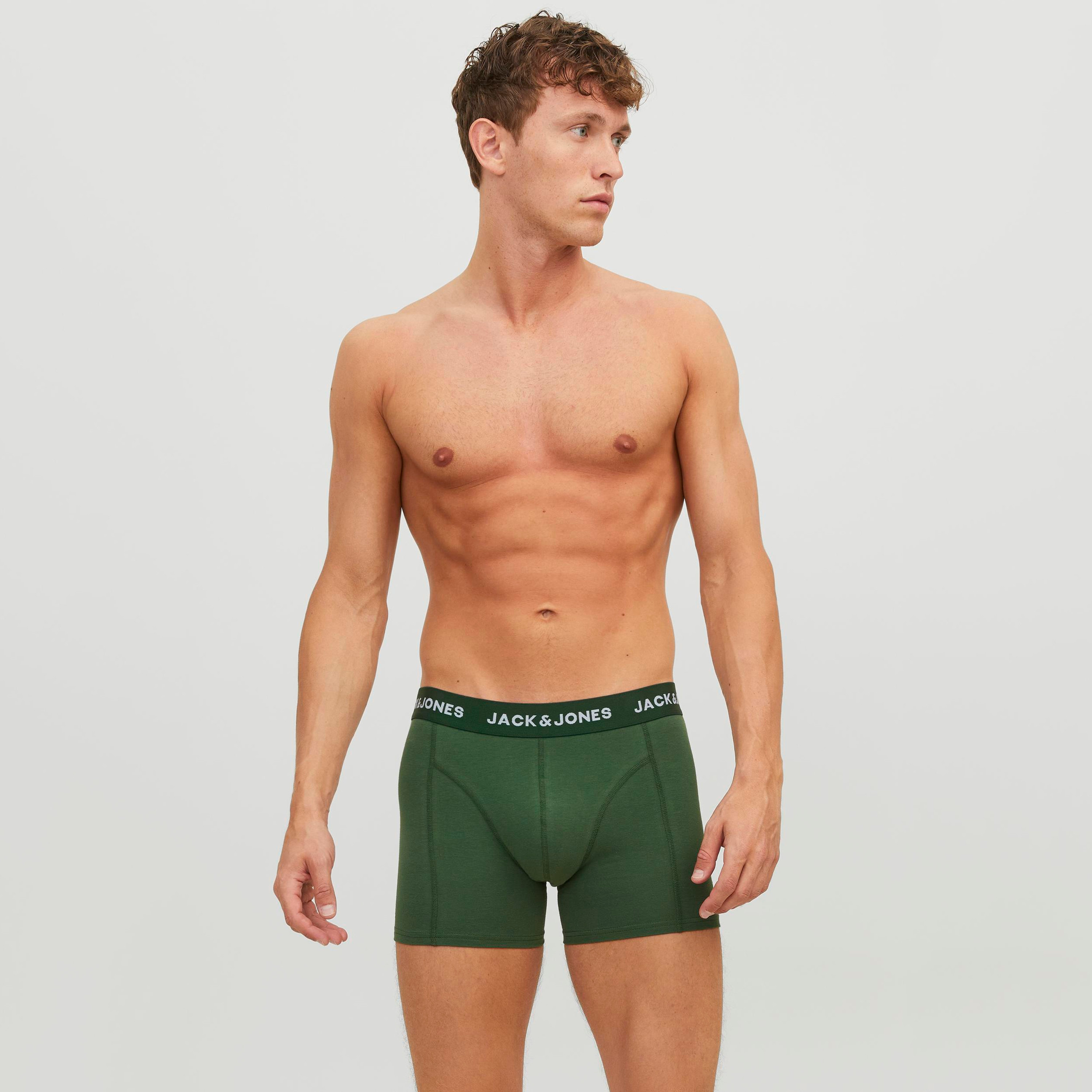 Jack & Jones Pack of 3 Multicolour Branding Elasticated Trunks-men-clothing-innerwear-underwear-image-2