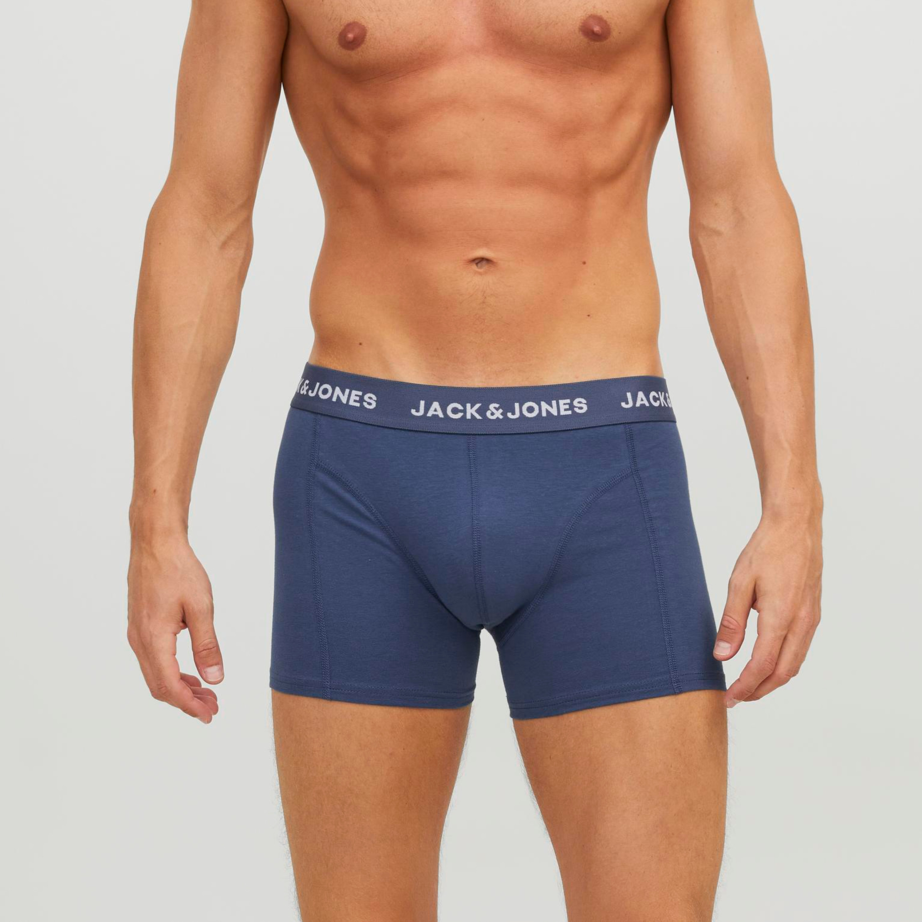 Jack & Jones Pack of 3 Multicolour Branding Elasticated Trunks-men-clothing-innerwear-underwear-image-4
