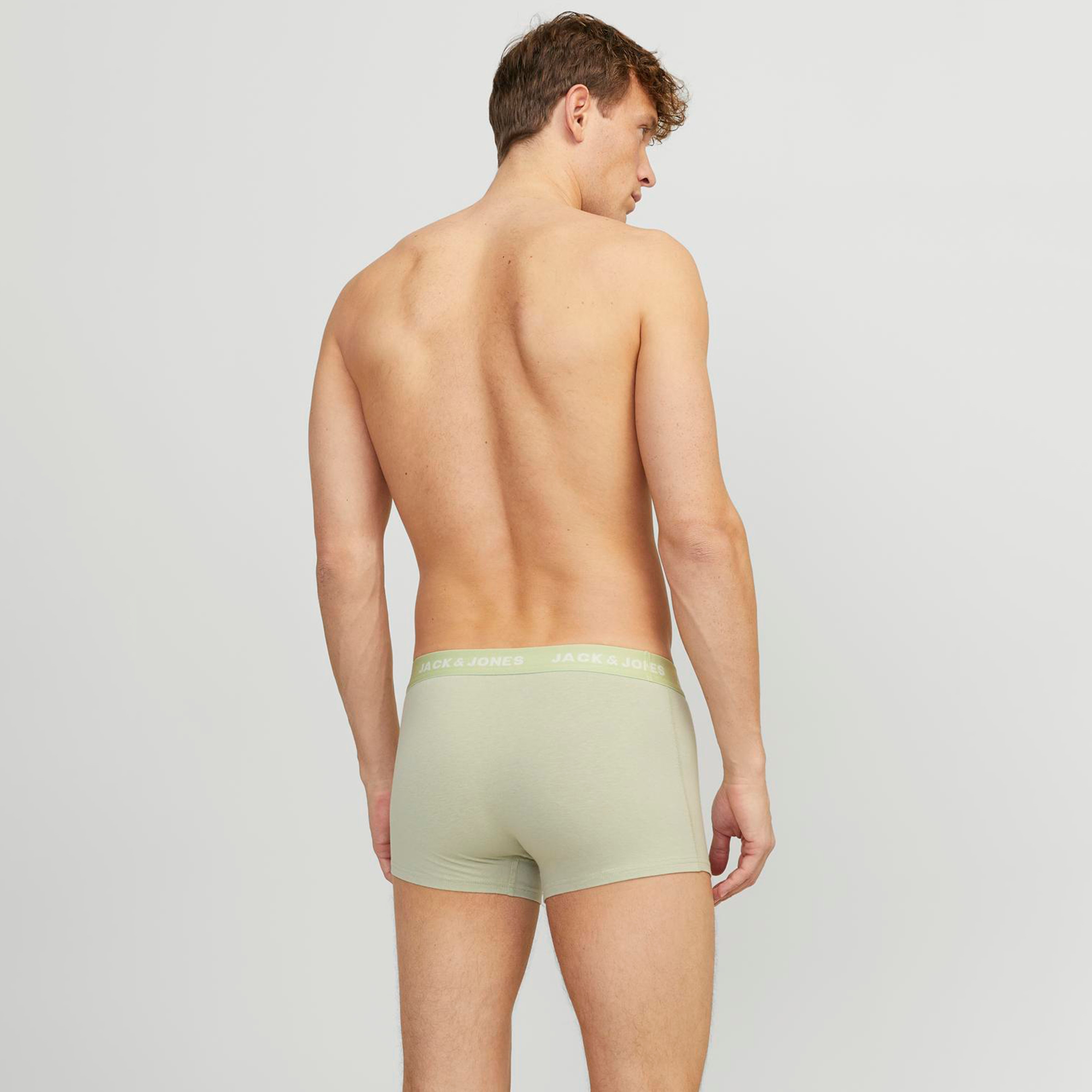 Jack & Jones Pack of 5 Plain Trunks with Brand Print Waistband-men-clothing-innerwear-underwear-image-4